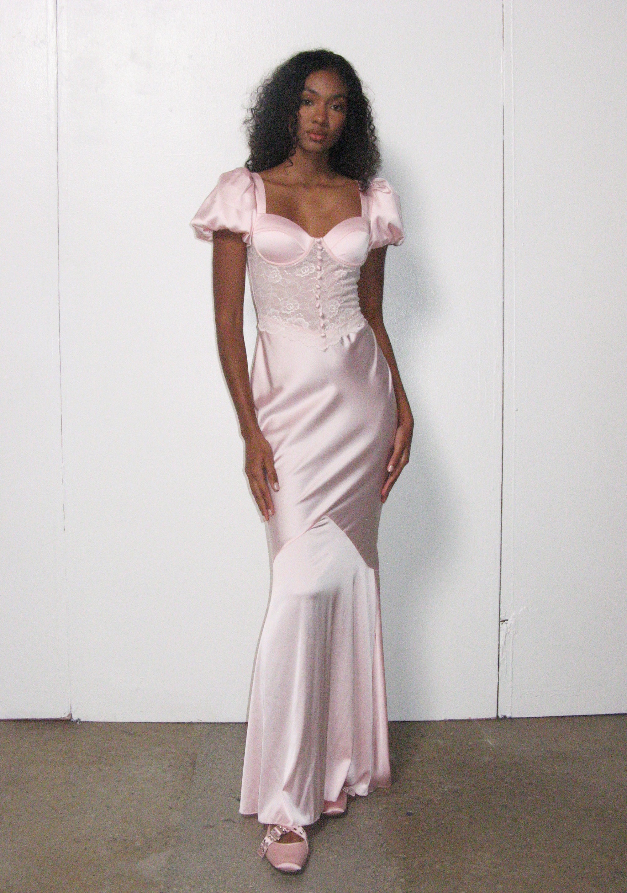 Womens Prom Special Occasion Charmeuse Lace Bow Gown Maxi Dress - Pink Dolls Kill Womens Prom Special Occasion Charmeuse Lace Bow Gown Maxi Dress - Pink Dolls Kill