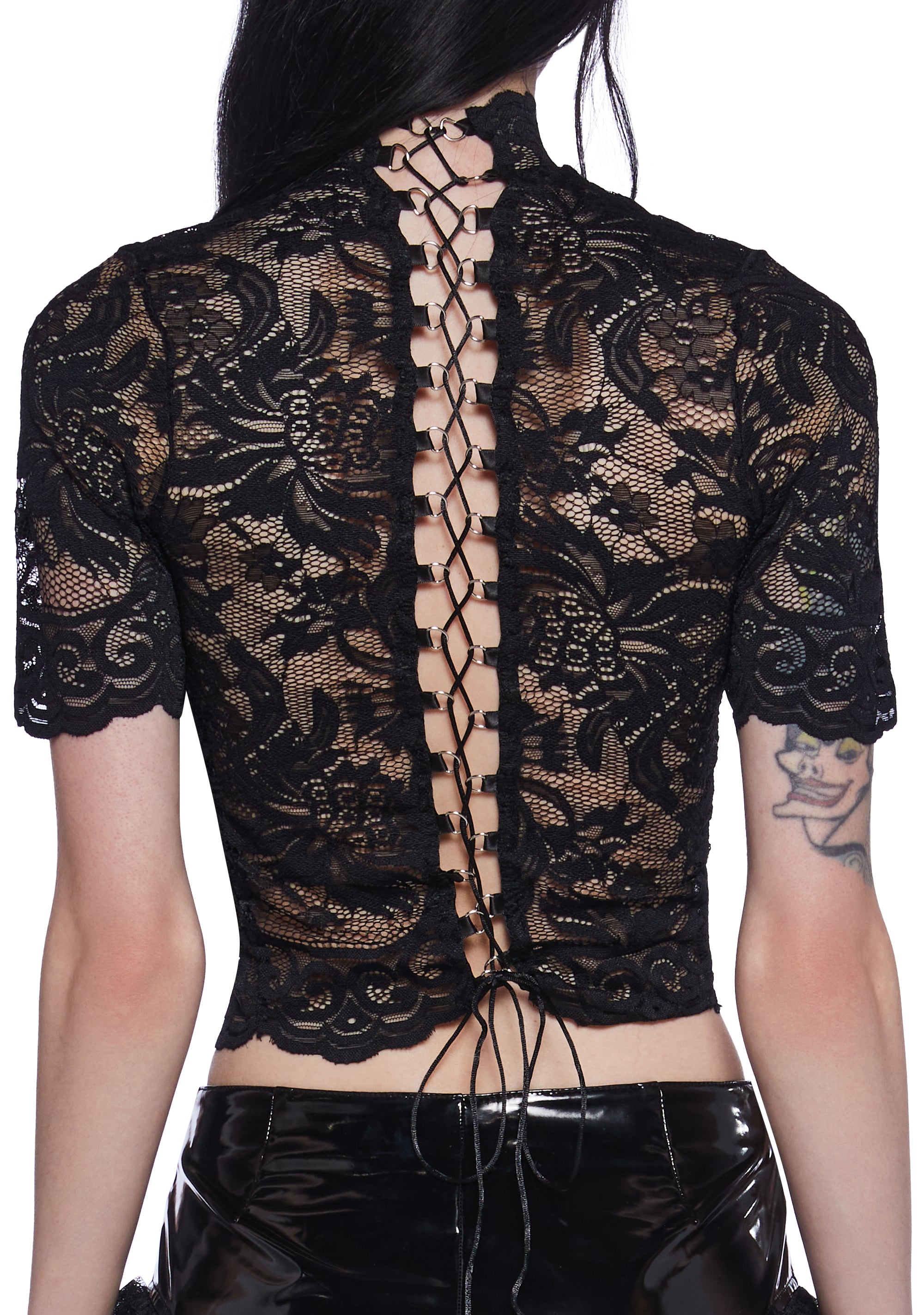 Widow Midnight Ominous Trance Lace Top – Dolls Kill