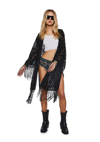 Cool Vibes Flocked Kimono