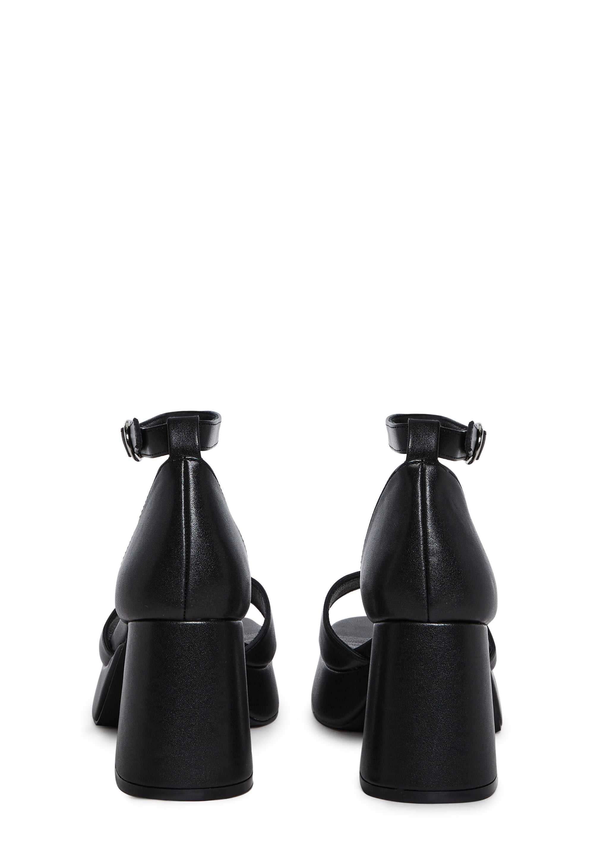 【sugar品】 Vegan Leather Platform Sandals With Ankle Closures Sugar
