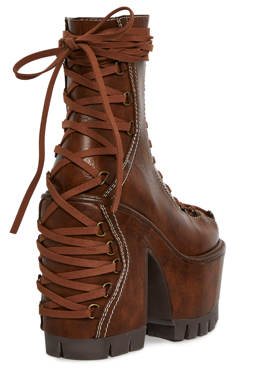 Woodland Lucid Dream Corset Boots - Brown - alternate