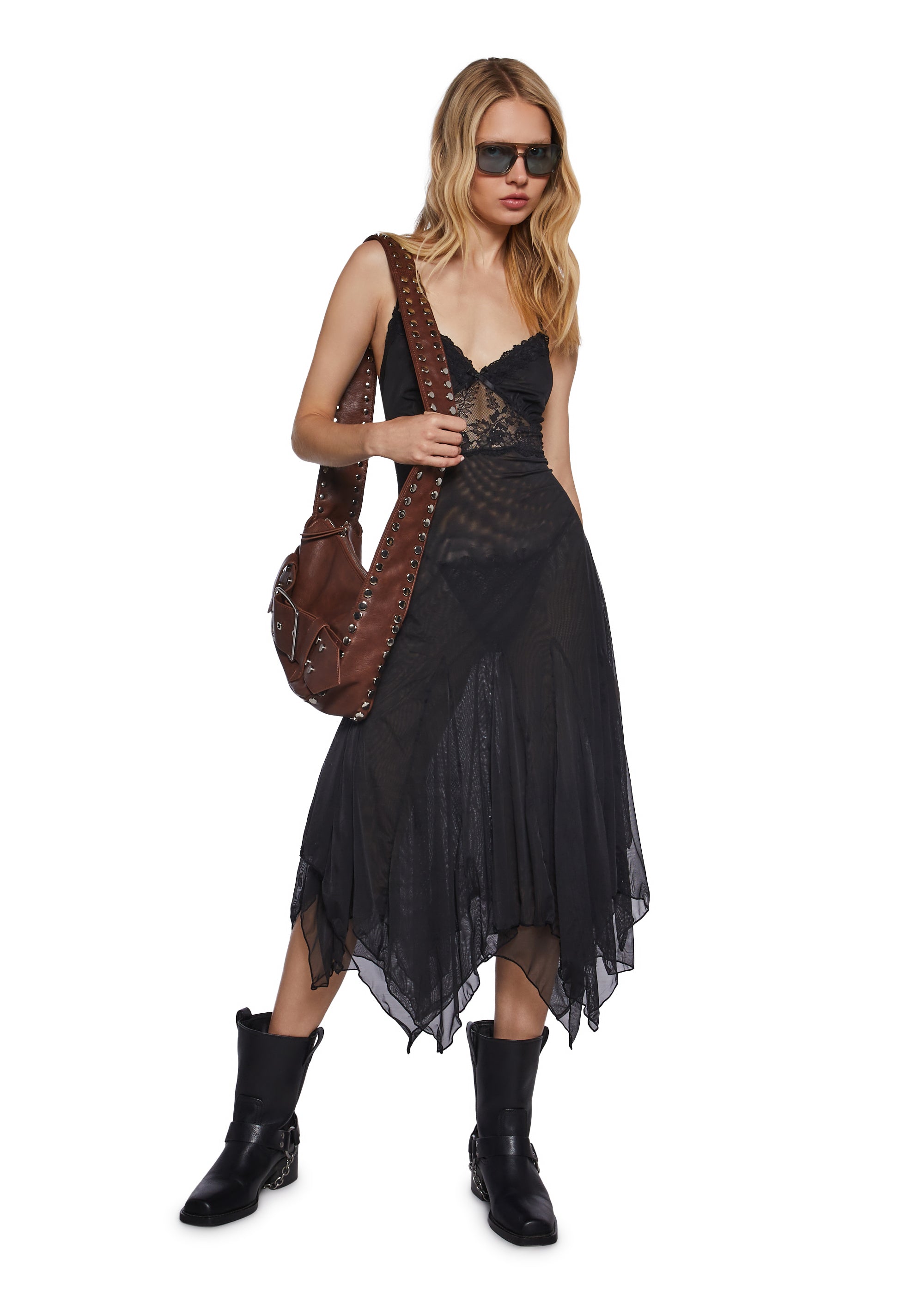 Love Sound Slip Dress - Black