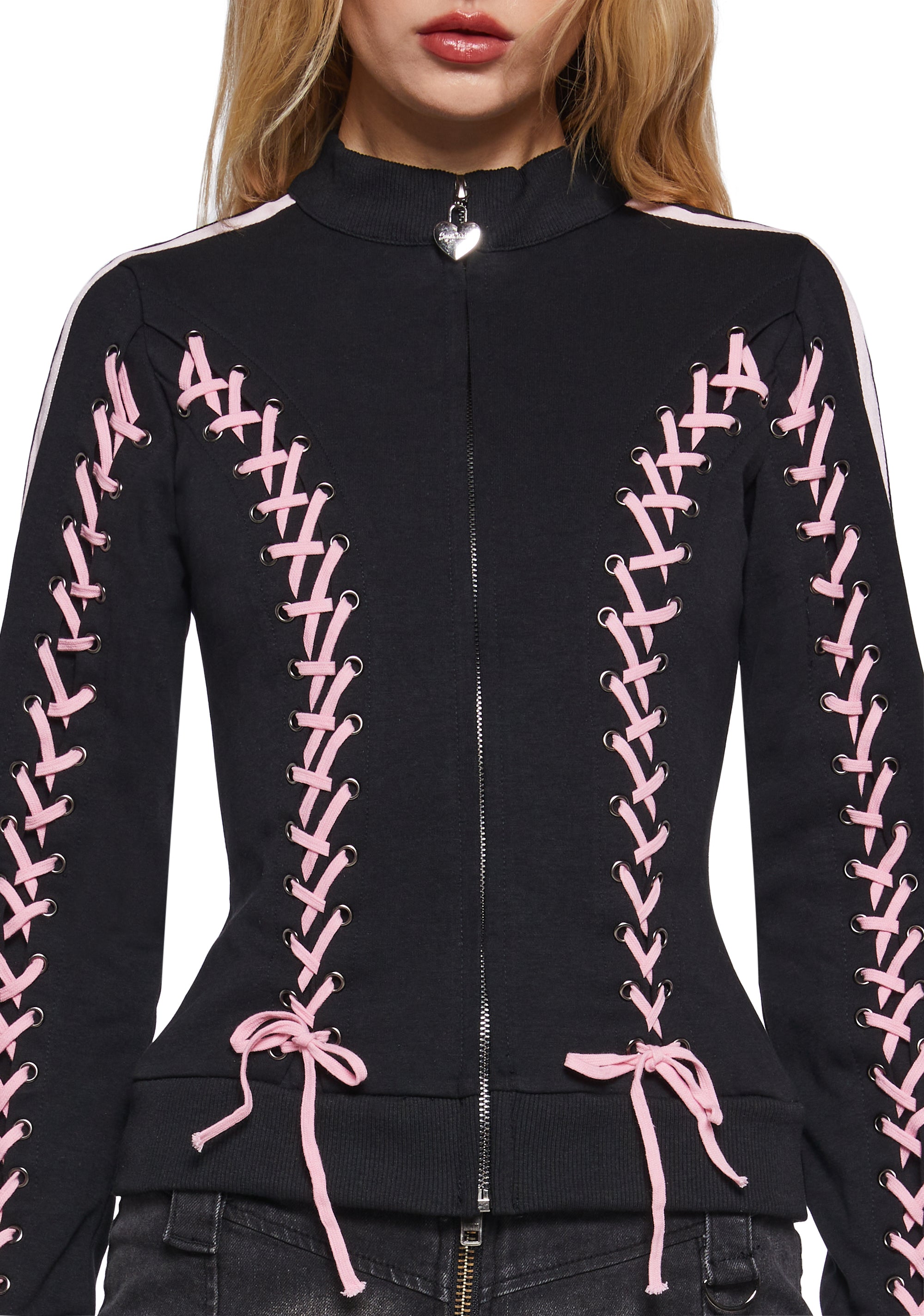 hug your skin☆Lace studded top Edikted Lorey Lace Knit Long Sleeve Top | PacSun