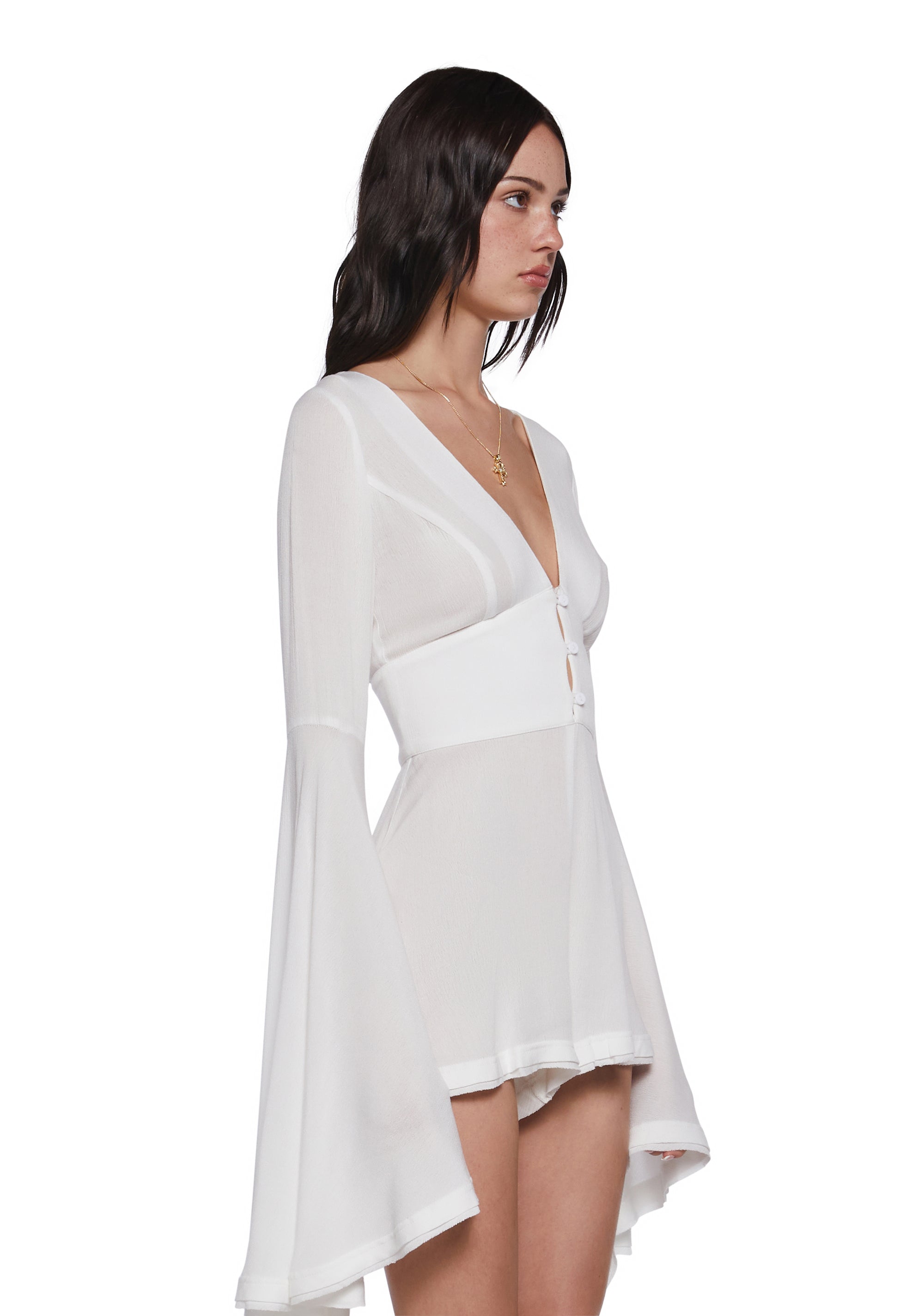 Soulful Bliss Long Sleeve Romper - Off White