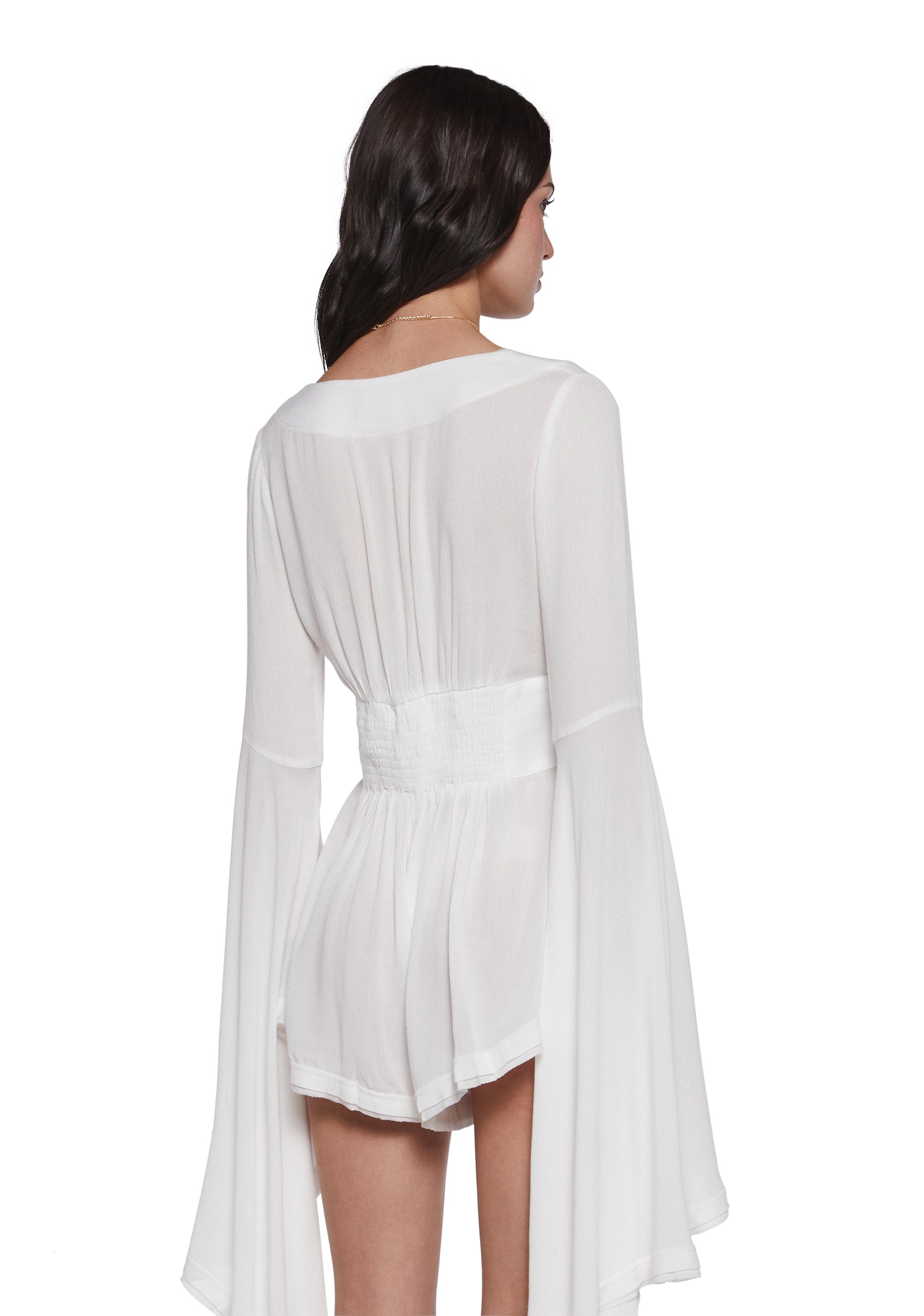 Soulful Bliss Long Sleeve Romper - Off White
