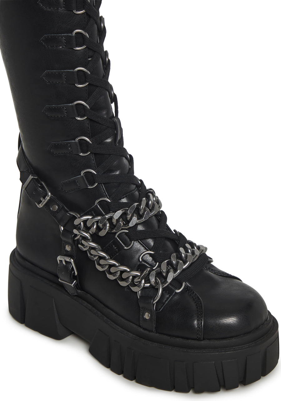 Shadow Banned Knee High Boots - alternate