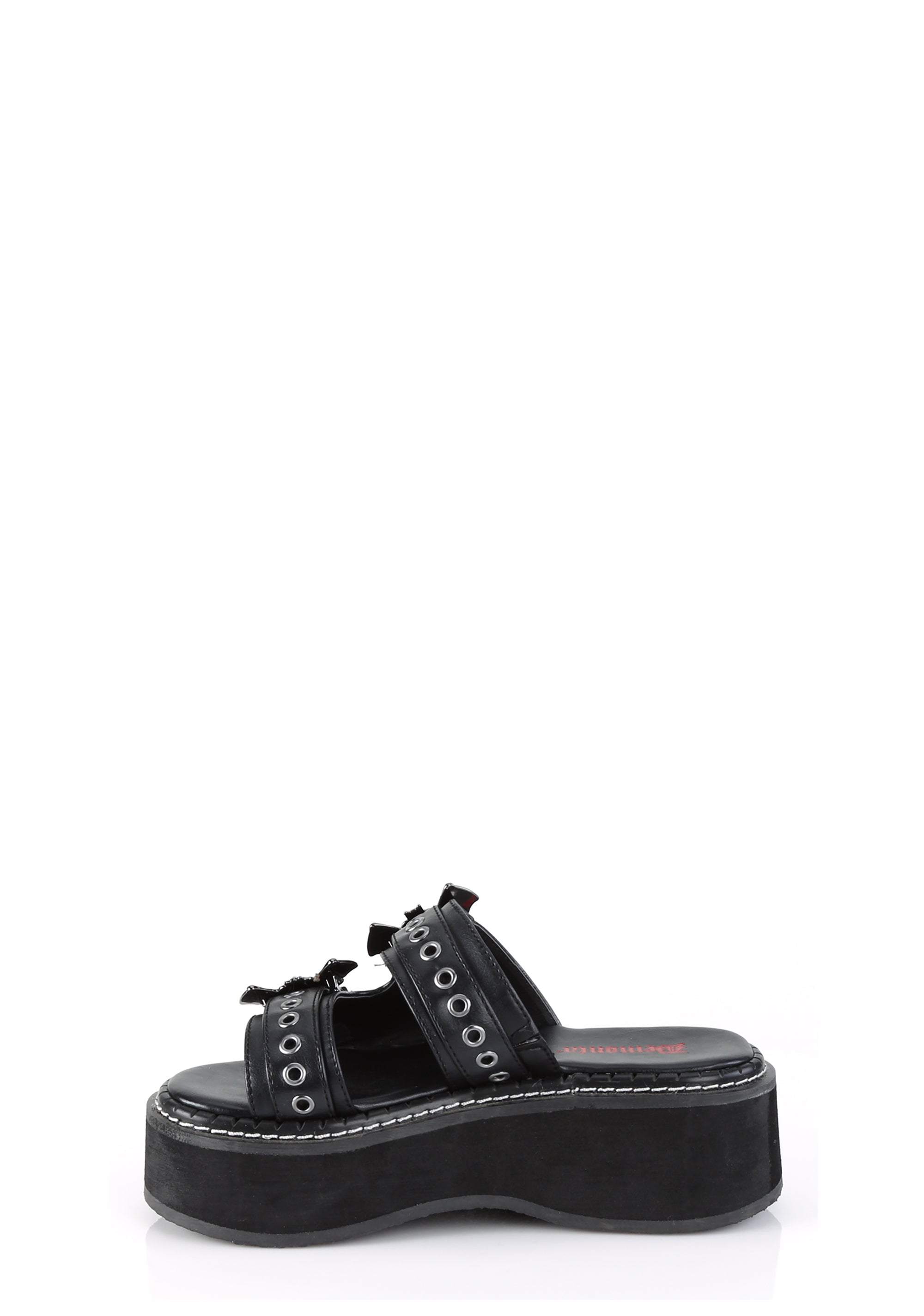 Demonia Emily-100 Bat Double Sandals - Black – Dolls Kill