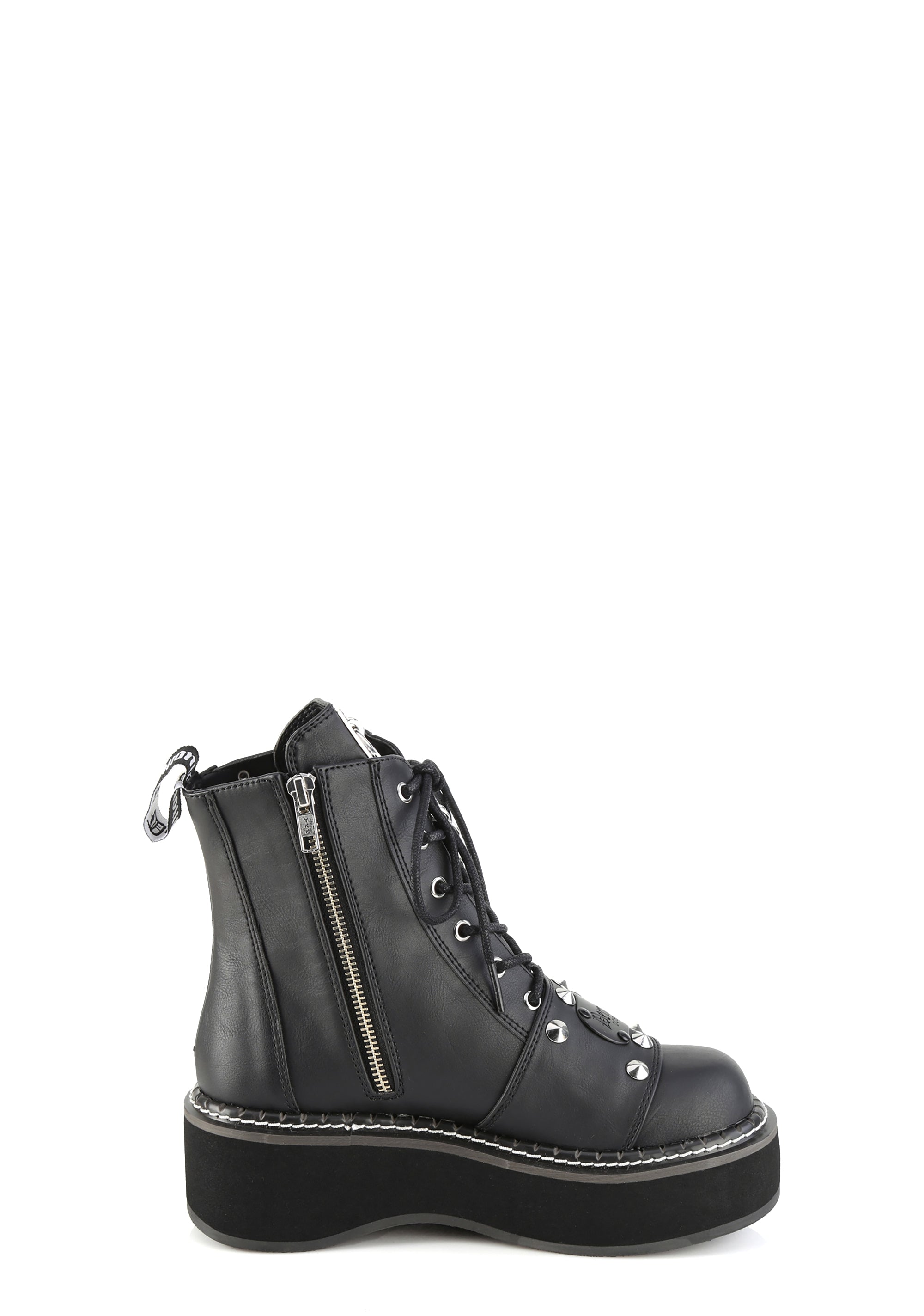 Demonia Emily-57 Platform Ankle Boots With Chains - Black – Dolls Kill