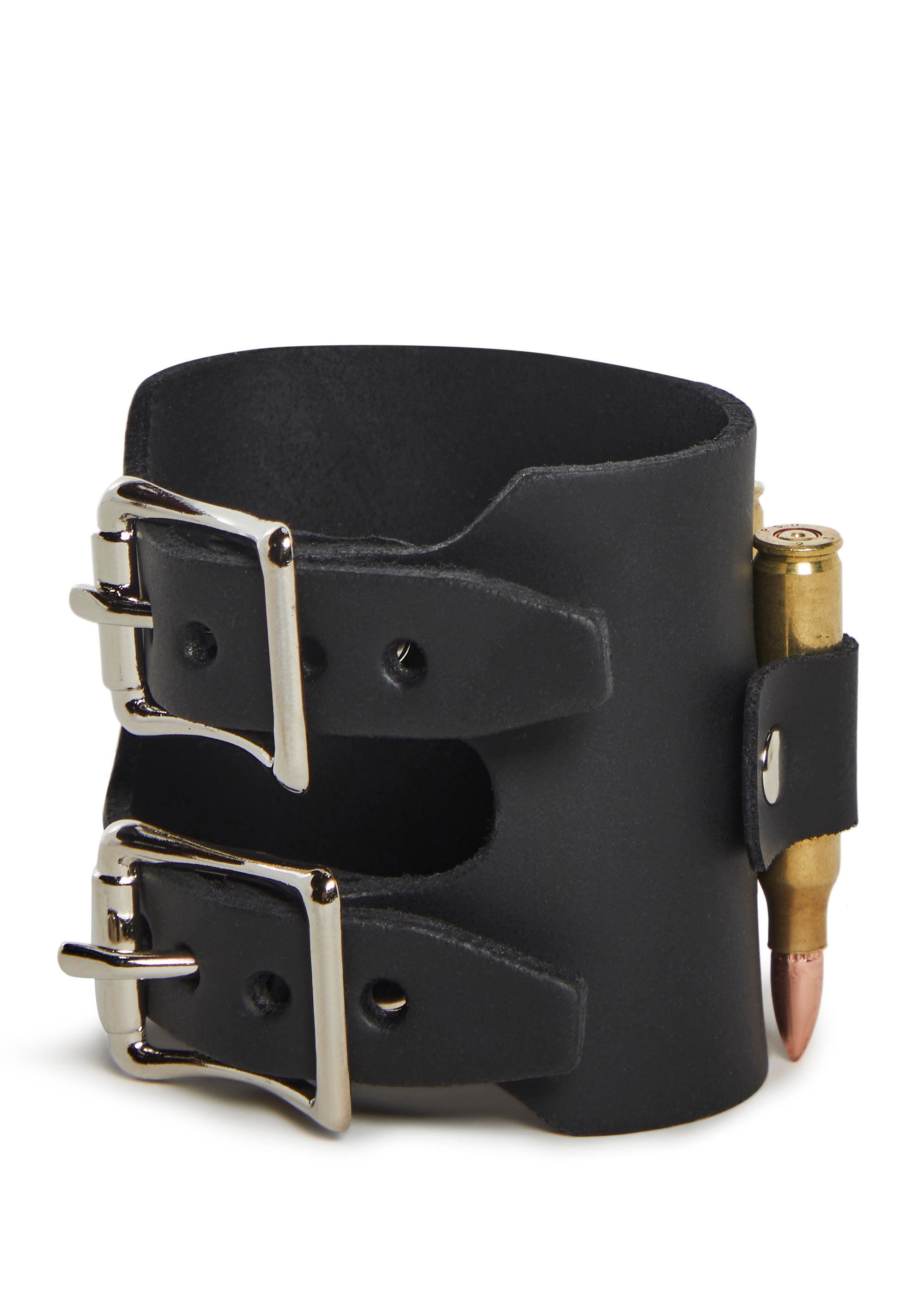 Funk Plus Bullet Bracelet With Double Buckle Closures - Black