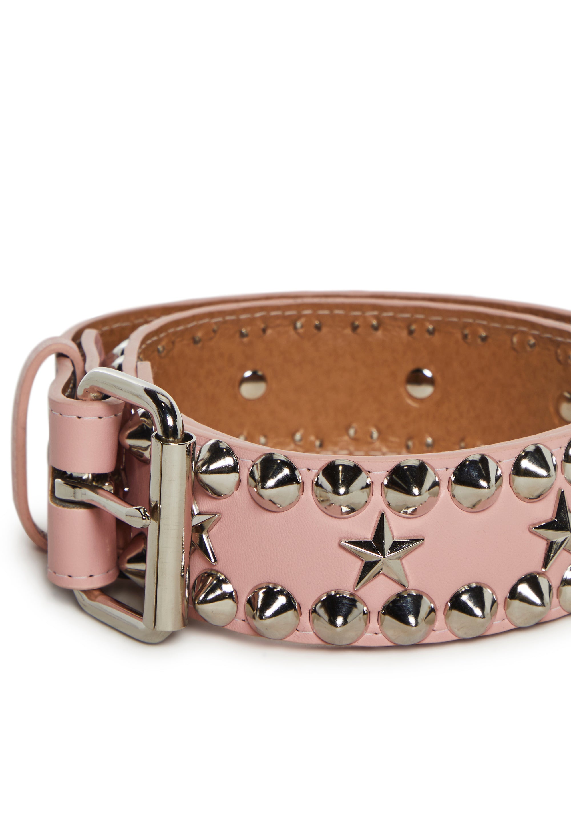 Funk Plus Vegan Star Pyramid Studded Belt - Pink – Dolls Kill