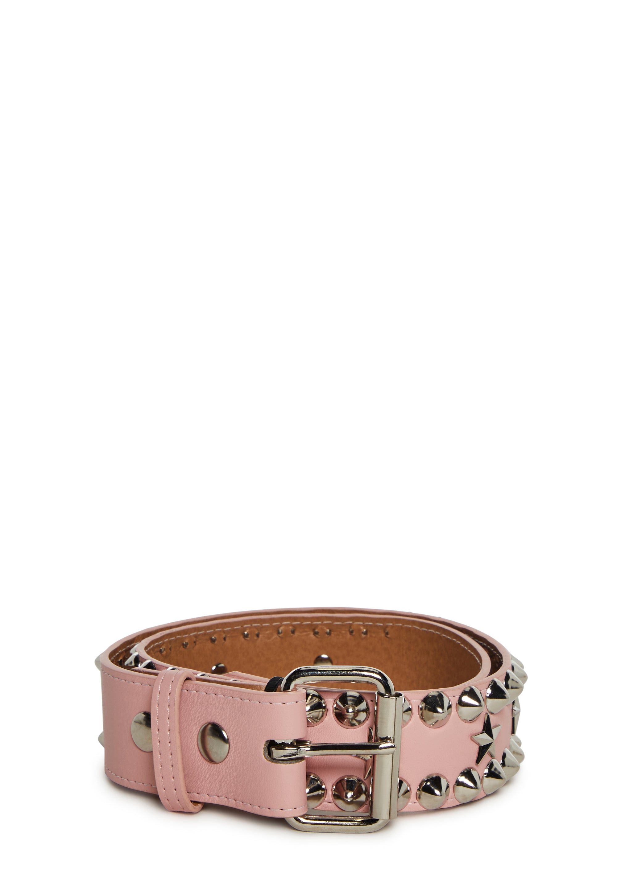 Funk Plus Vegan Star Pyramid Studded Belt - Pink – Dolls Kill display picture 1
