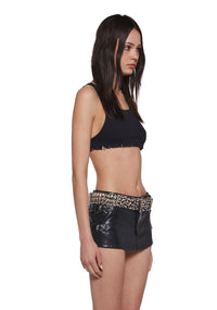 Wide Pyramid Studded Belt - Leopard