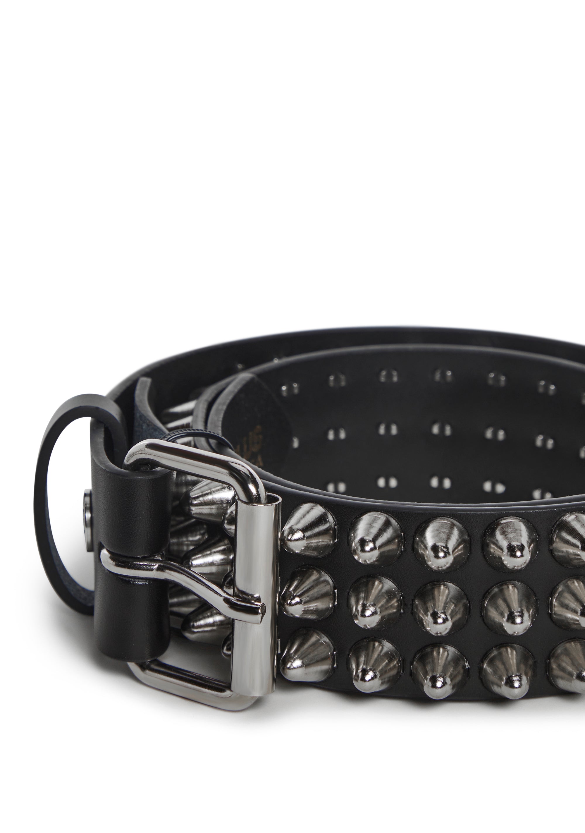Large Conical Studded Waist Belt - Black