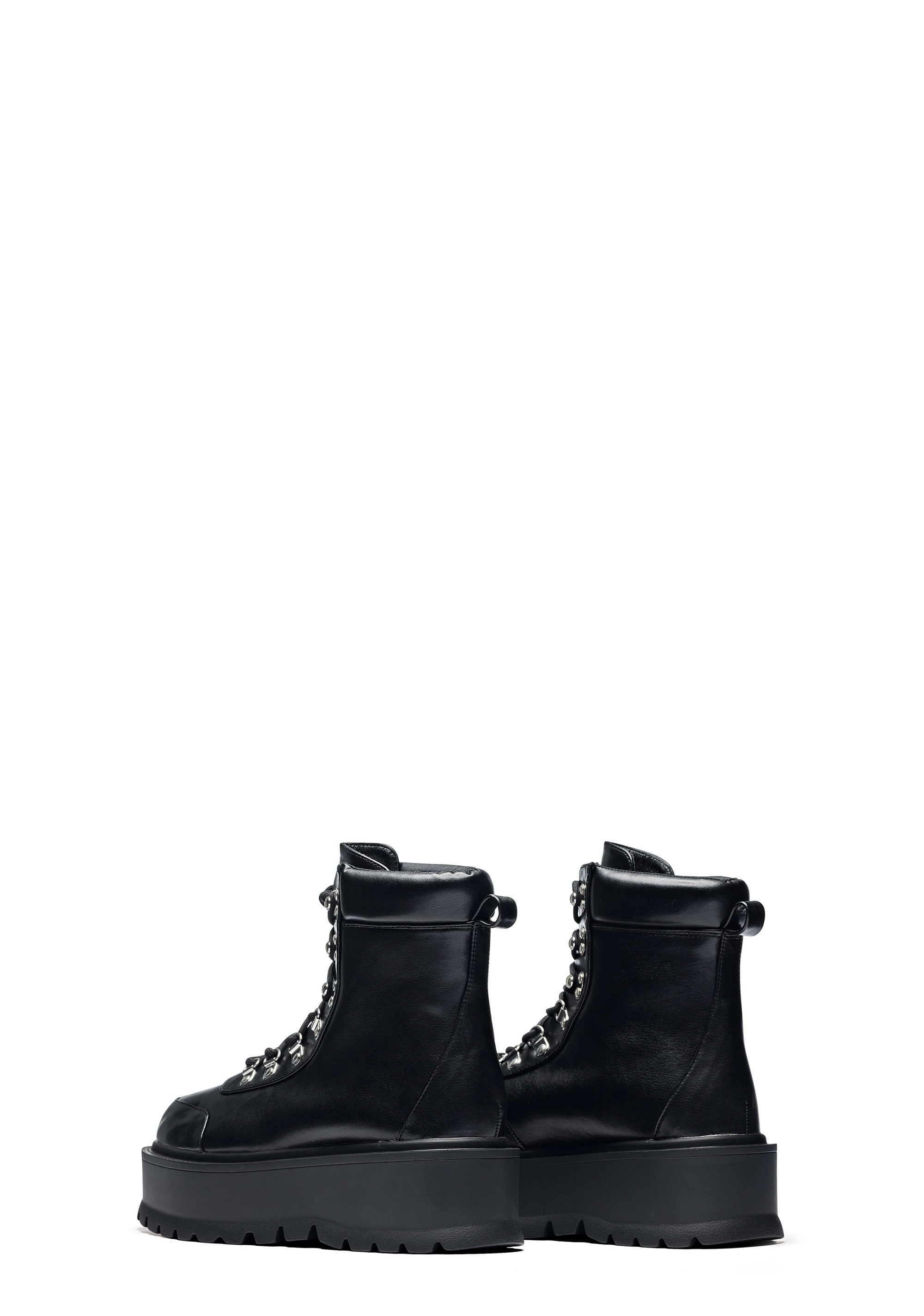Koi Footwear Hydra Vegan Leather Platform Boots Black – Dolls Kill