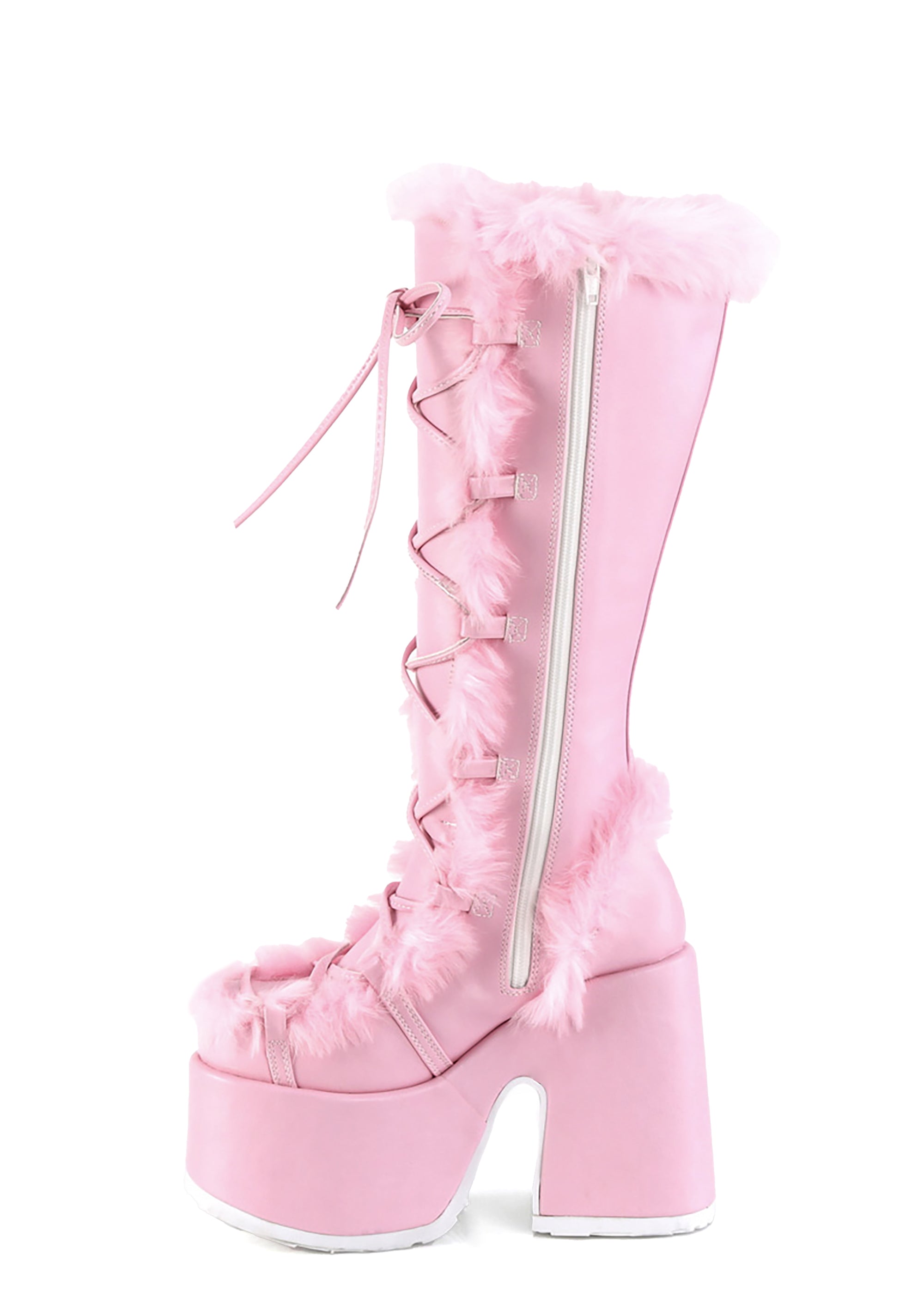 Pure Vigilance Platform Boots-Pink