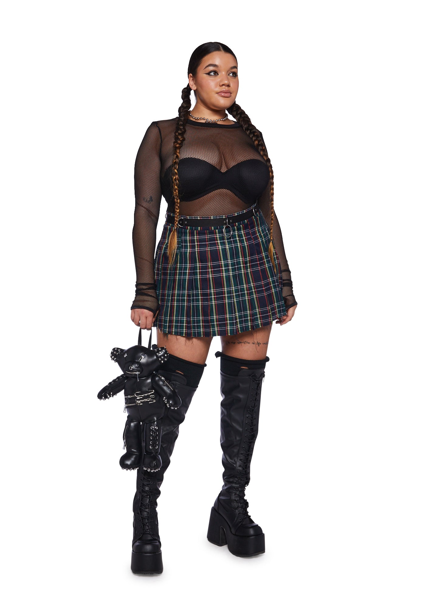 Plus size plaid skirts online clearance