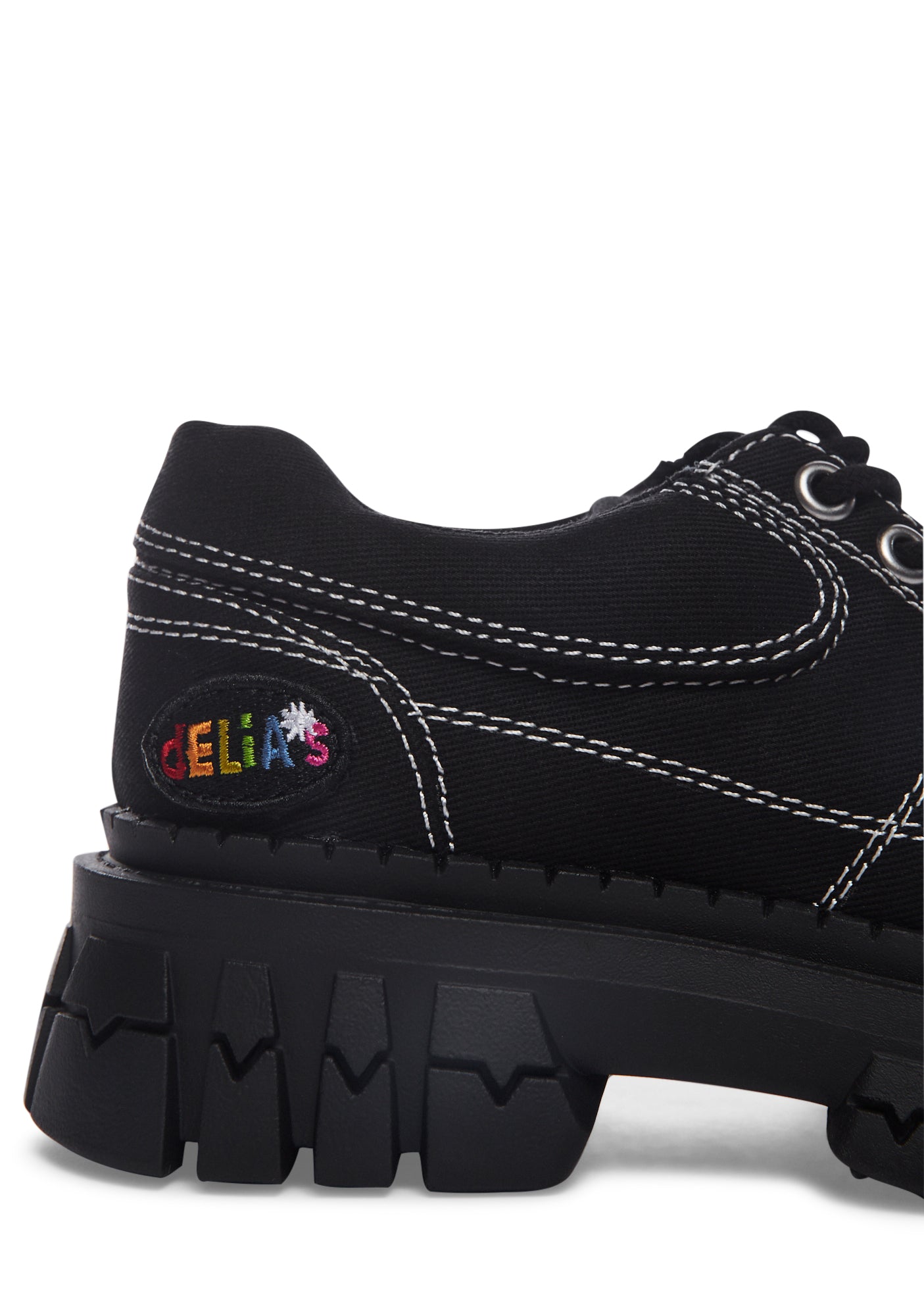 Delia's by Dolls Kill Platform Vegan Leather Oxfords - Black