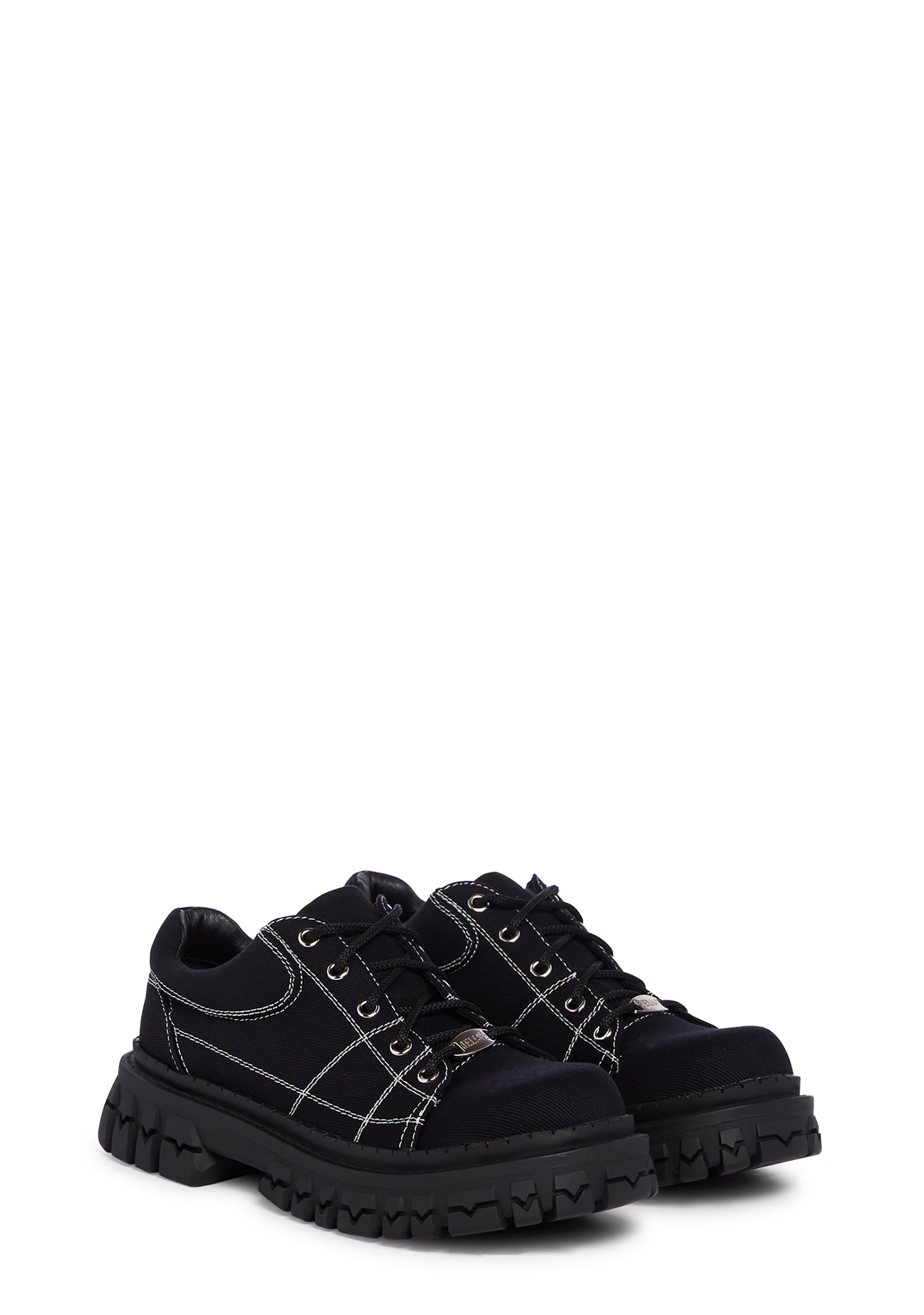 日本未入荷 Delia's by Dolls Kill Platform Vegan Leather Oxfords - Black 靴