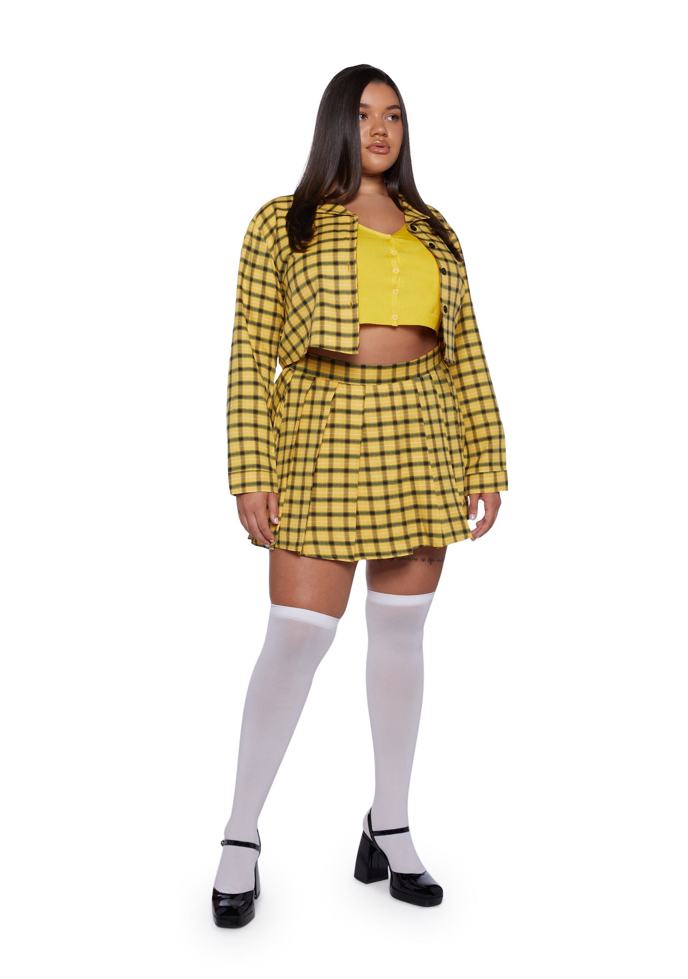 Clueless Costume Yellow Plaid Skirt And Blazer Vintage Halloween