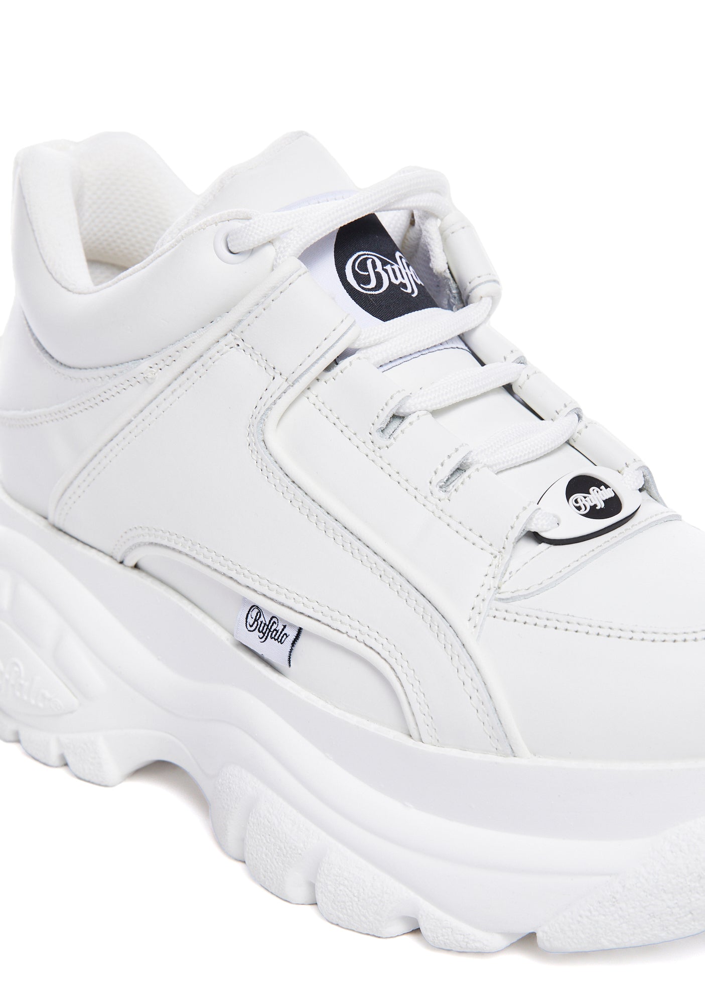 Buffalo white leather chunky platform trainers cheap
