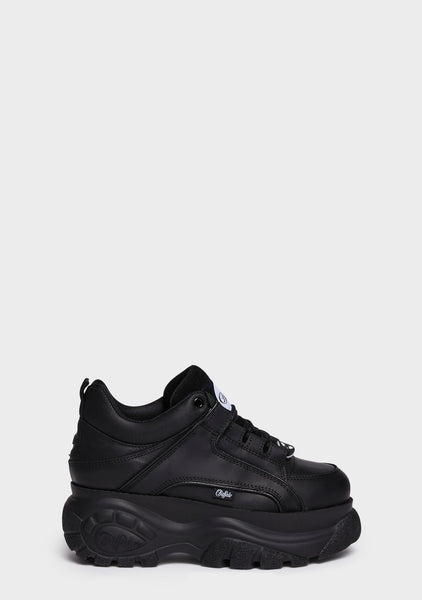 Buffalo London Low Top Chunky Sneakers - Black Dolls Kill