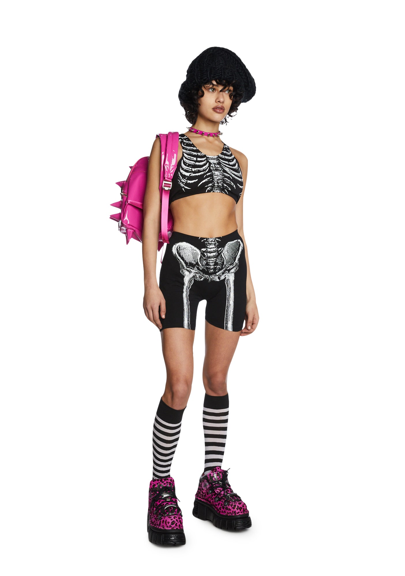 Skeleton biker shorts sales