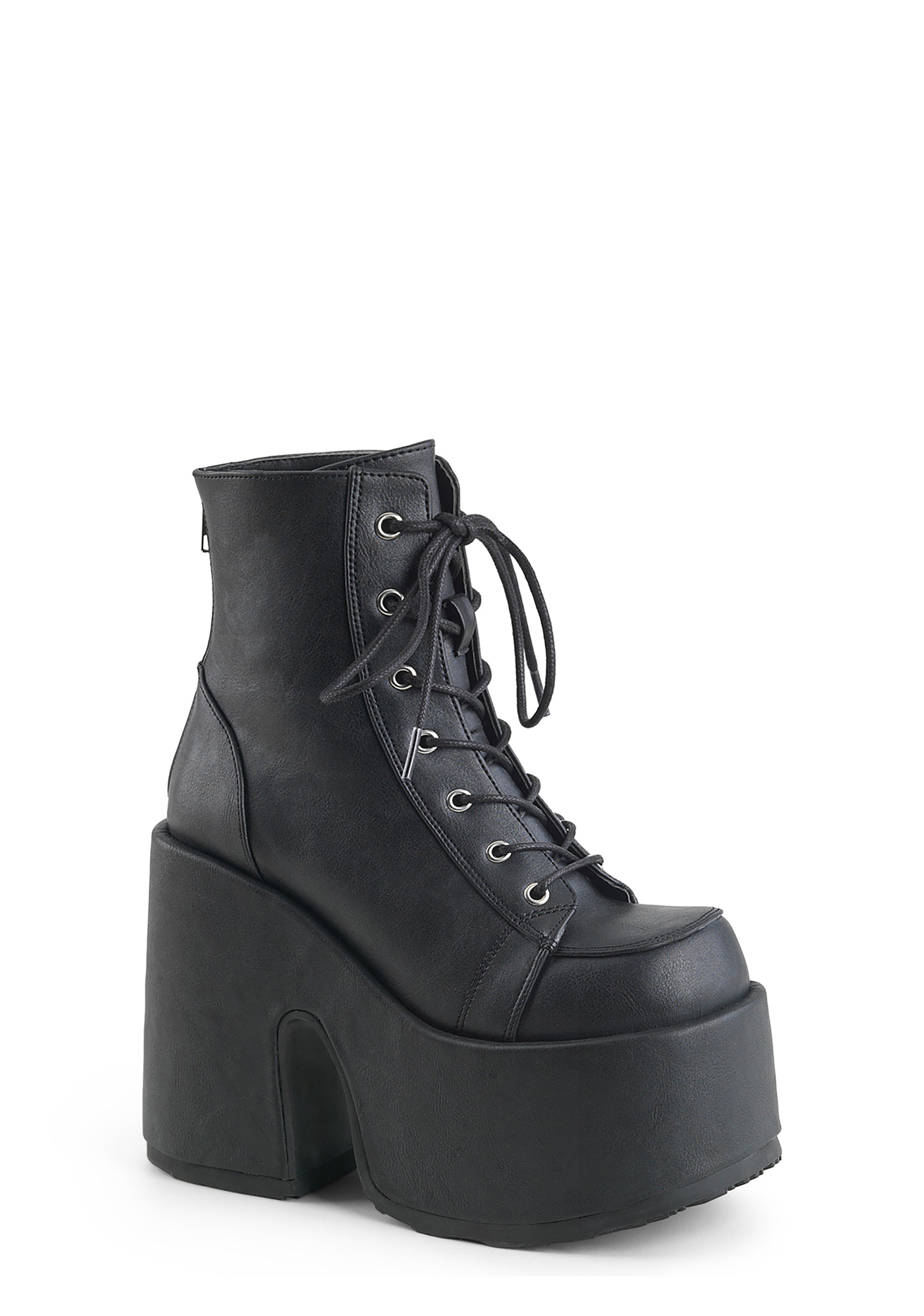 Demonia Camel 203 - Black Vegan Leather – Dolls Kill
