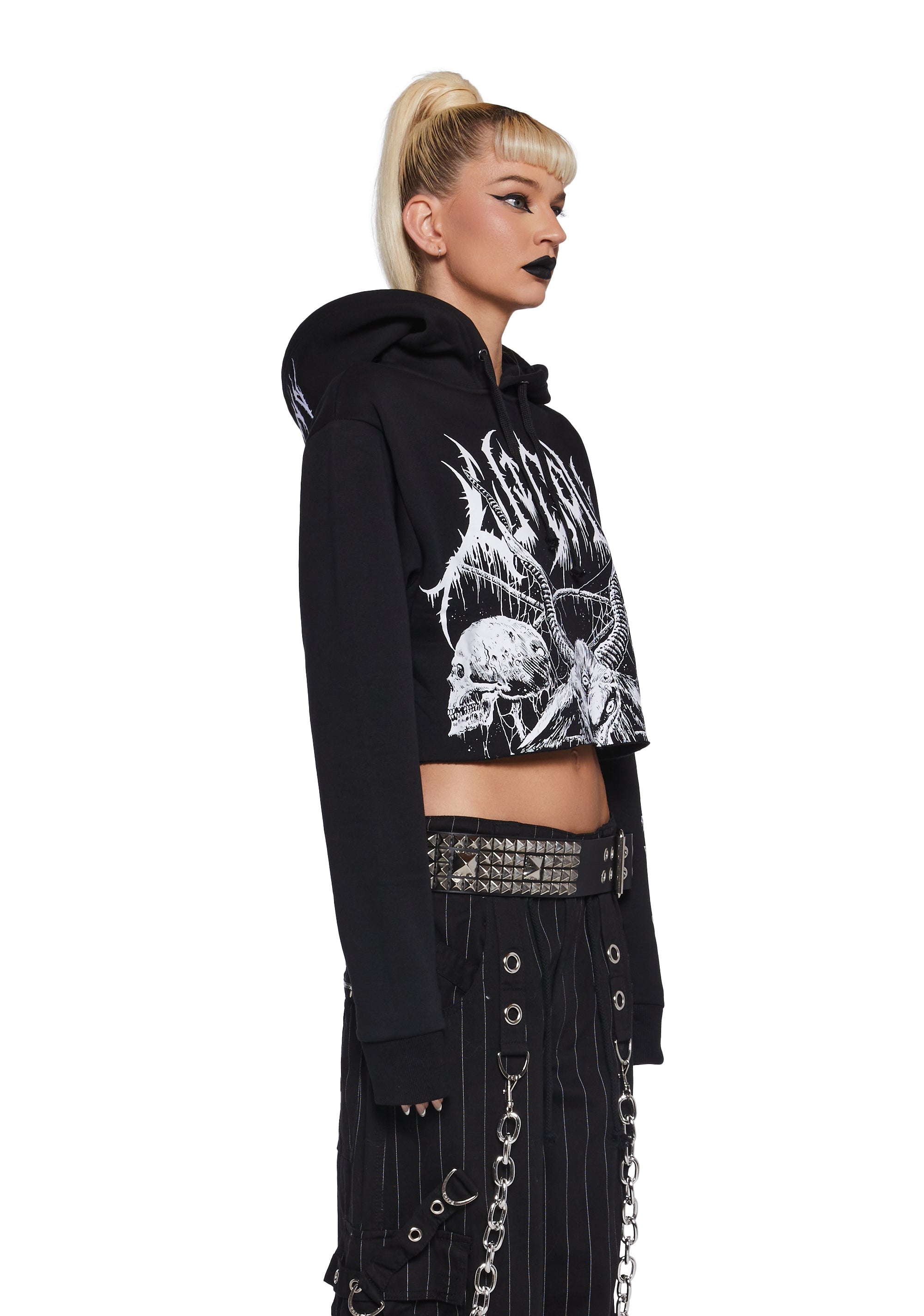 Dolls kill cropped hoodie top