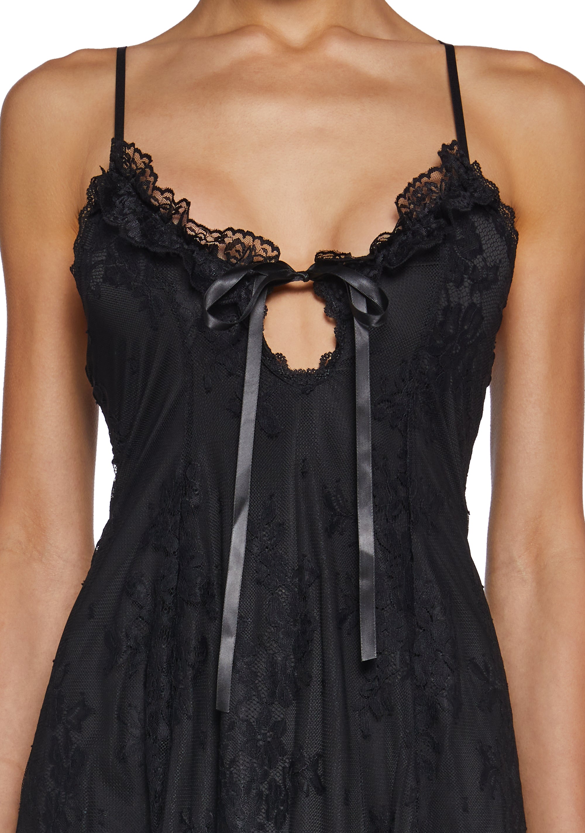 Faithfully Doomed Lace Mini Dress - Black
