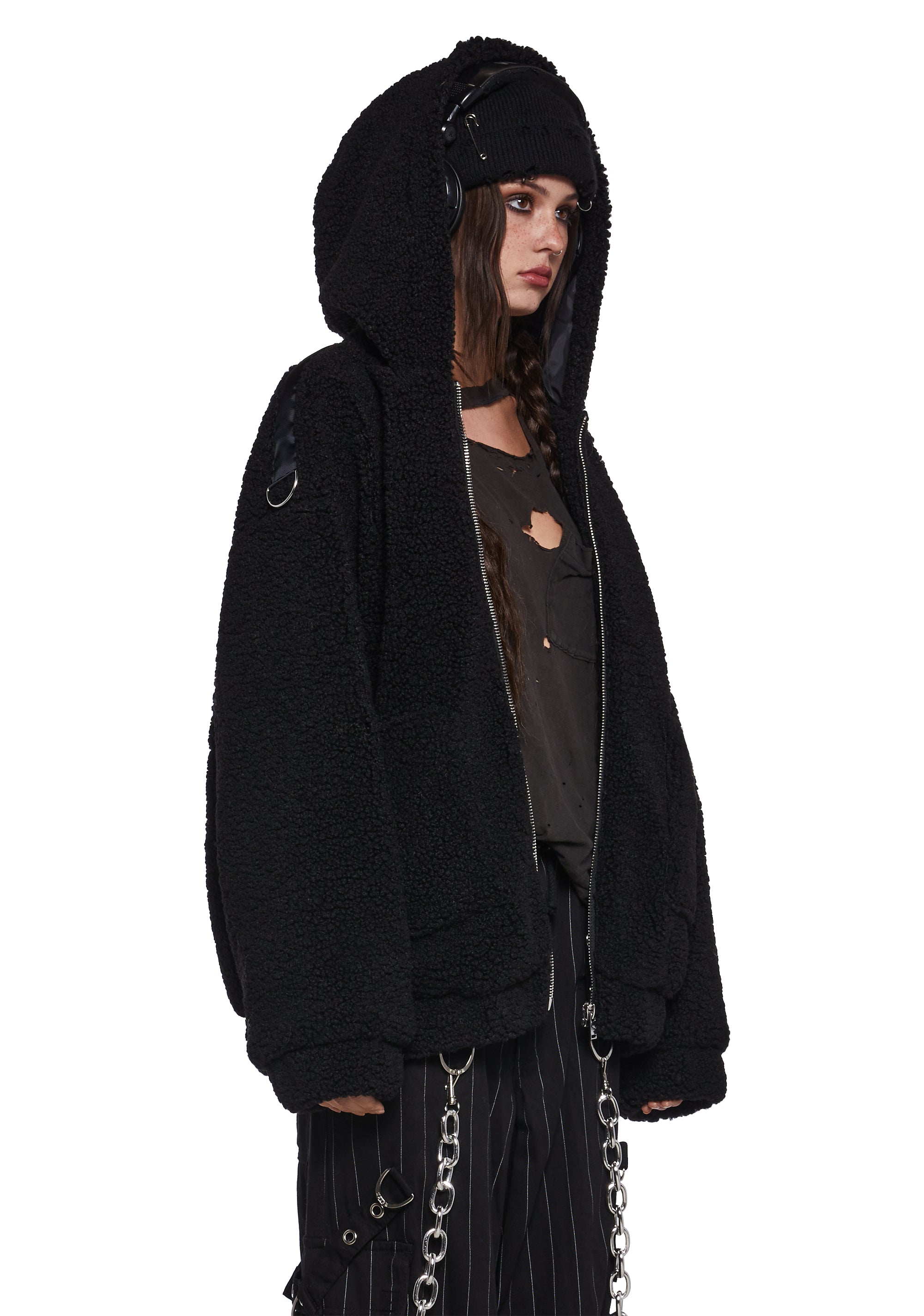 Blissful Misery Hooded Sherpa Jacket