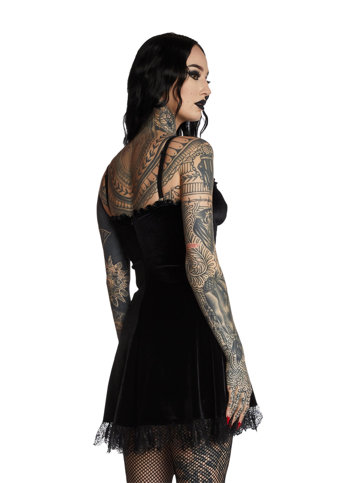 Widow Velvet Cross Mini Dress Black – Dolls Kill