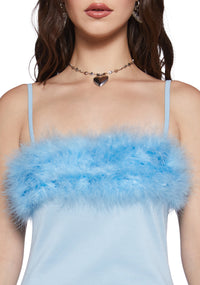 Flirty N' Thriving Marabou Dress - Light Pink