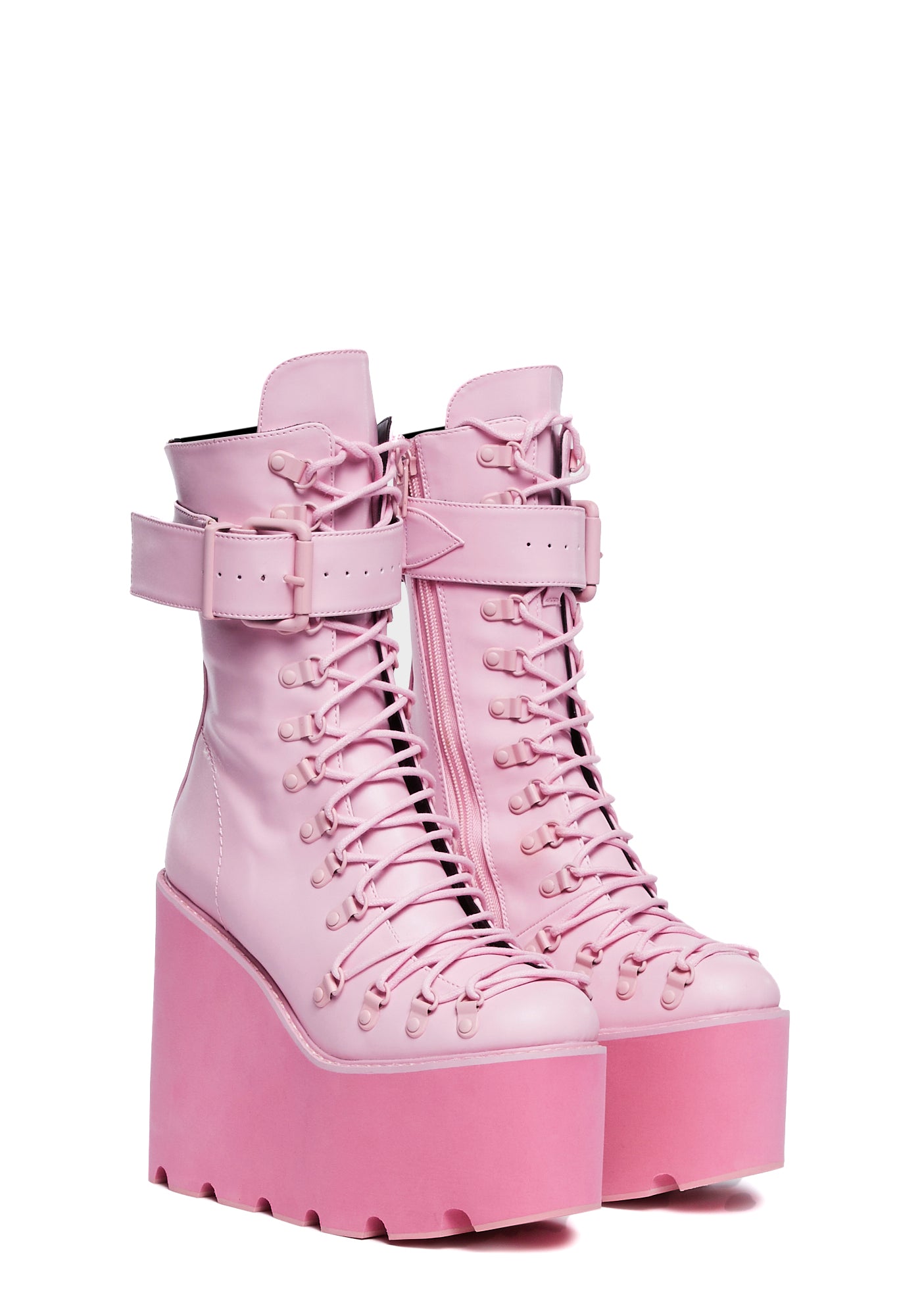 Sugar Thrillz Light Pink Traitor Boots Dolls Kill