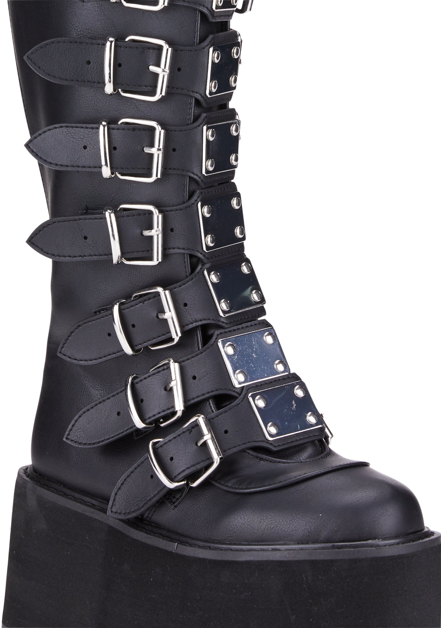 Gothic Platform Boots Black Buckle Strap Punk Boots Demonia Boots