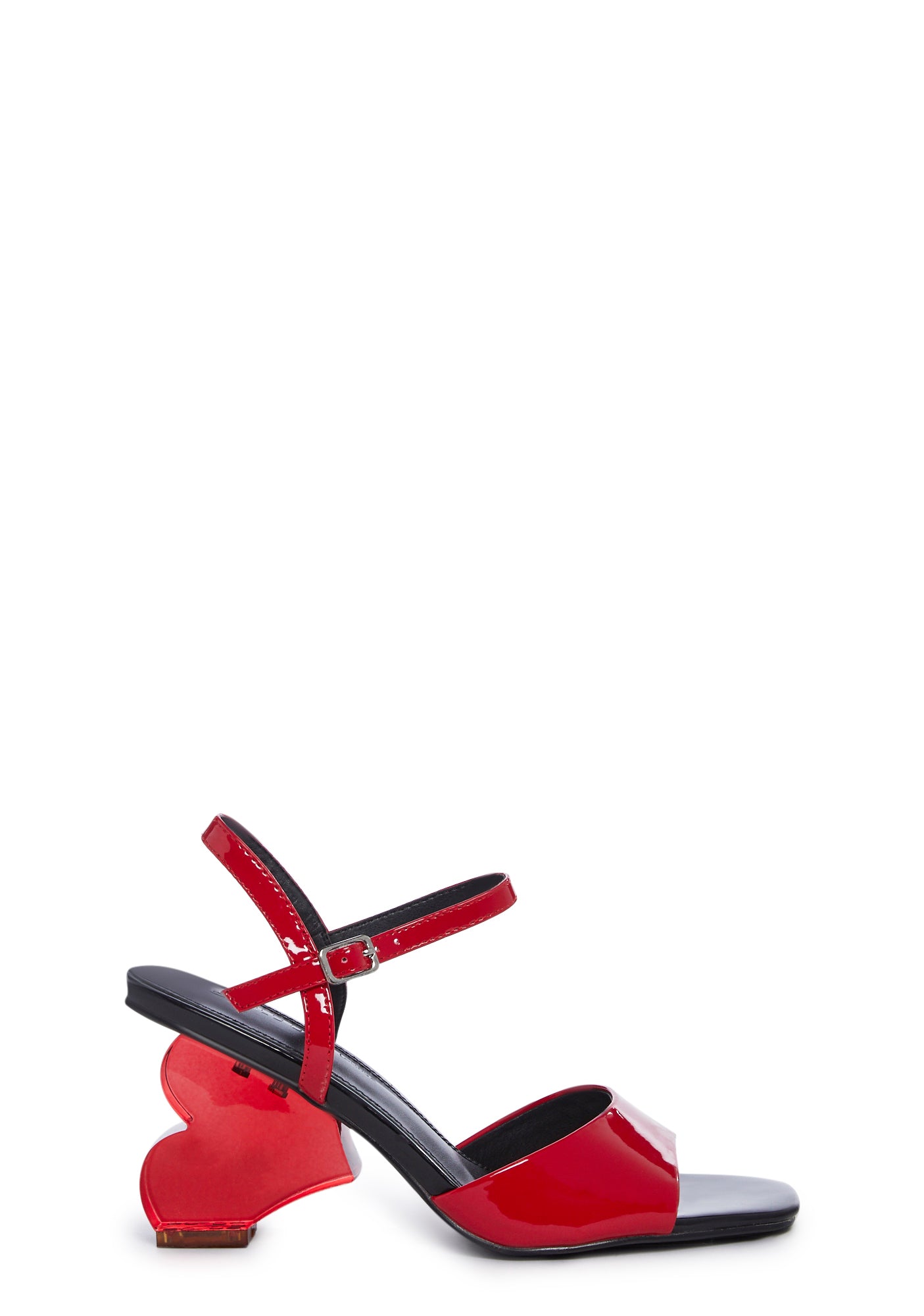 Clear Heart Peep Toe Heels - Red – Dolls Kill