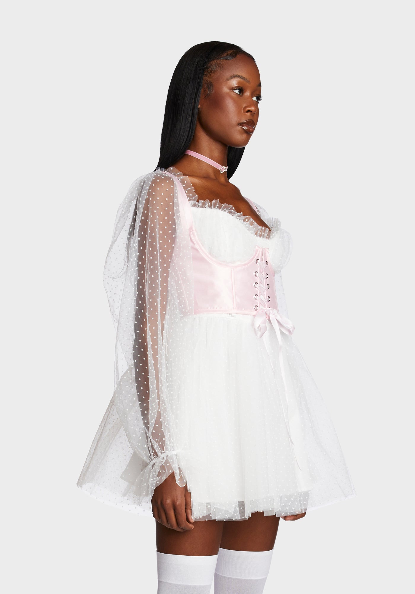 Hot pink underbust corset skirt top