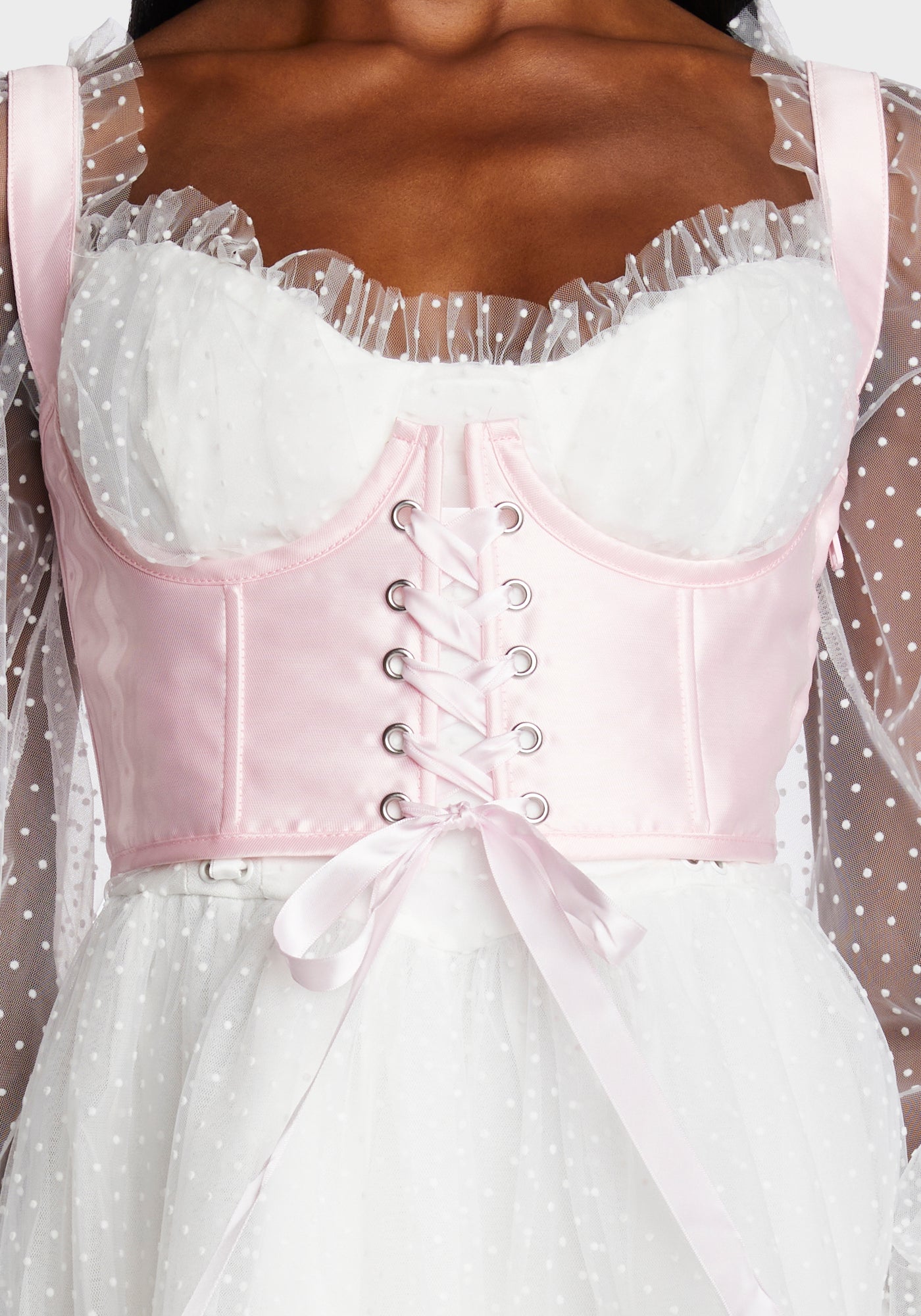 Sugar Thrillz Underbust Corset Top - Pink Satin – Dolls Kill