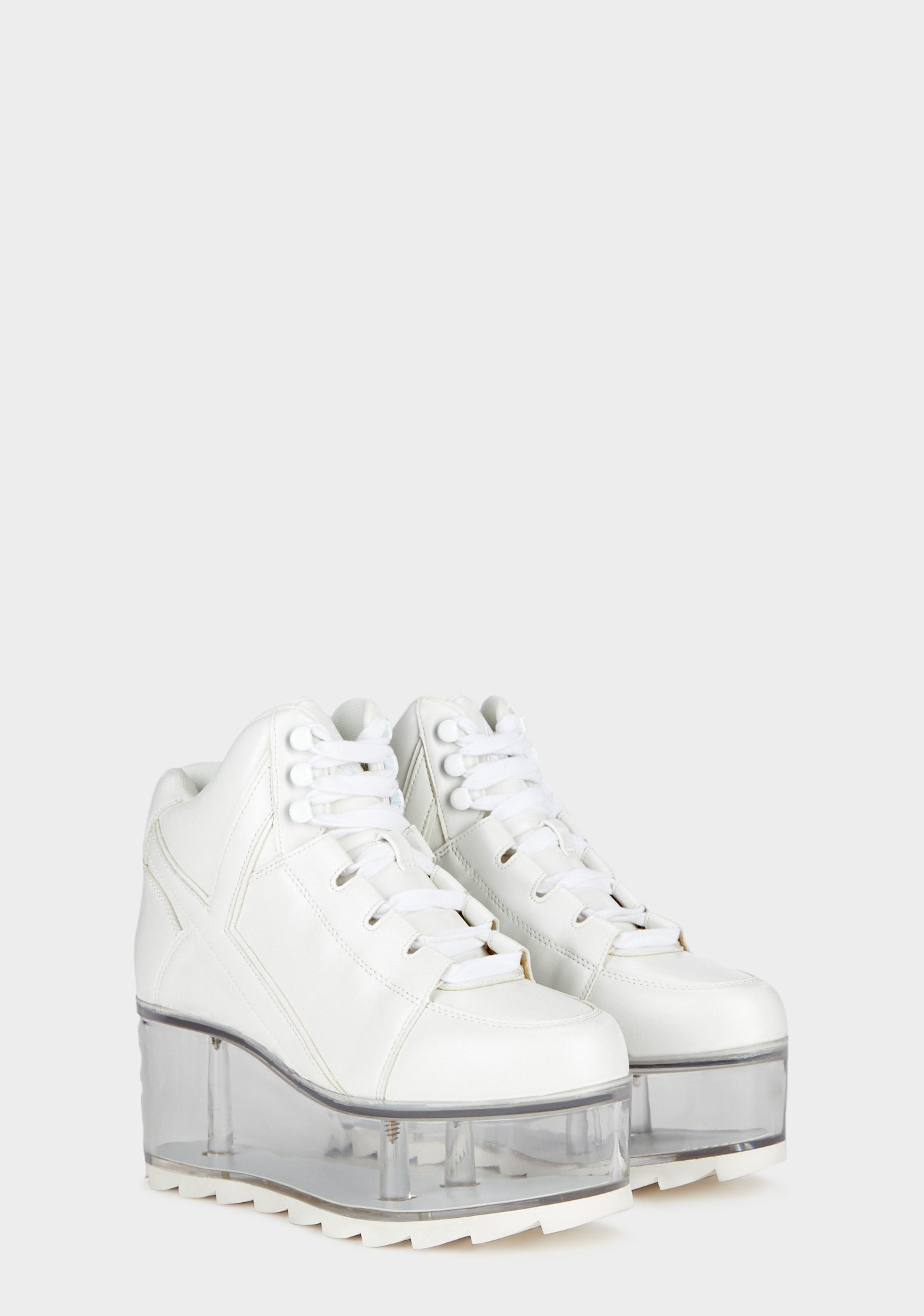 Y.R.U. White Qozmo Qloud Platform Sneakers – Dolls Kill