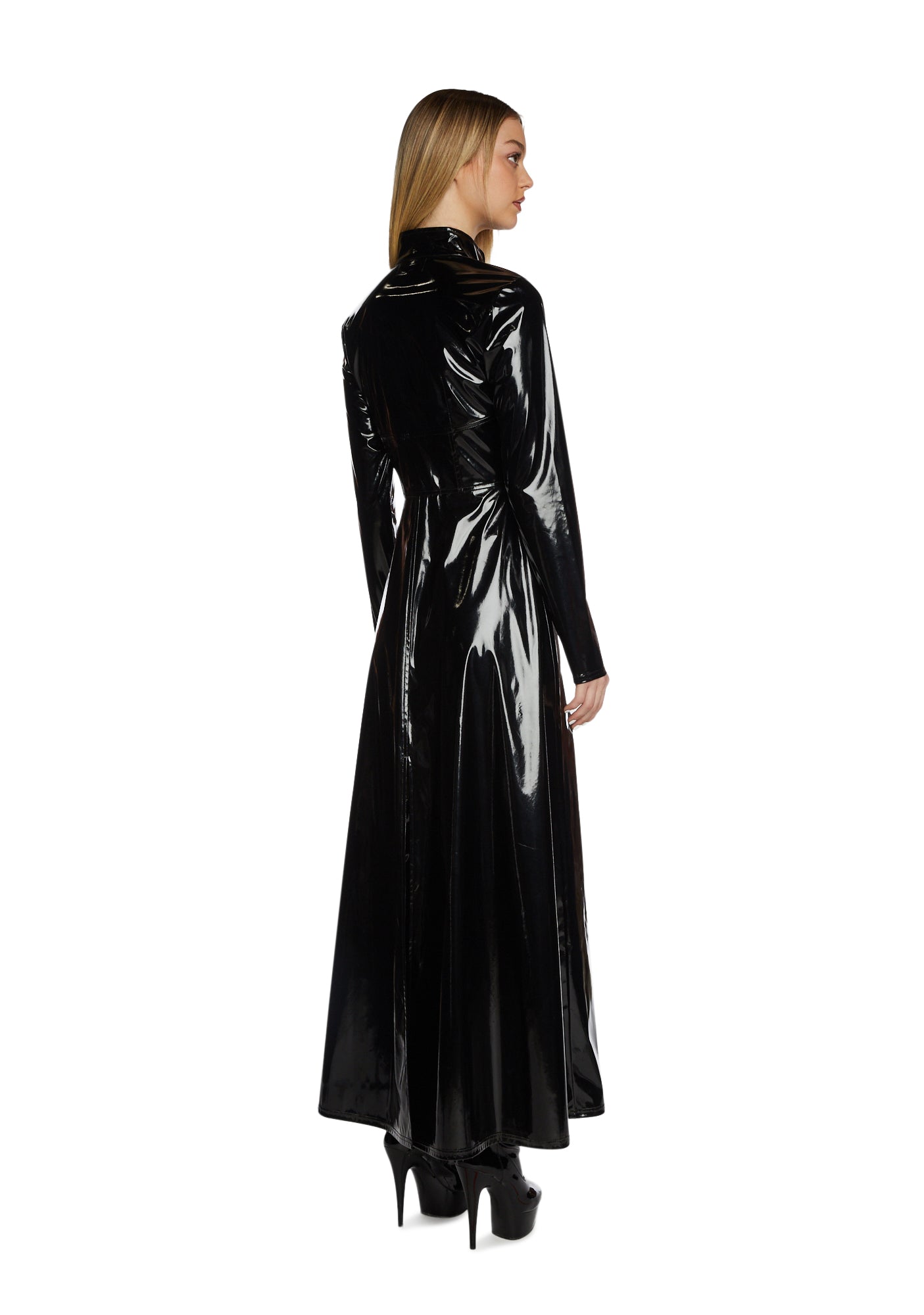 Matrix Halloween Vinyl Coat Trinity Costume - Black – Dolls Kill