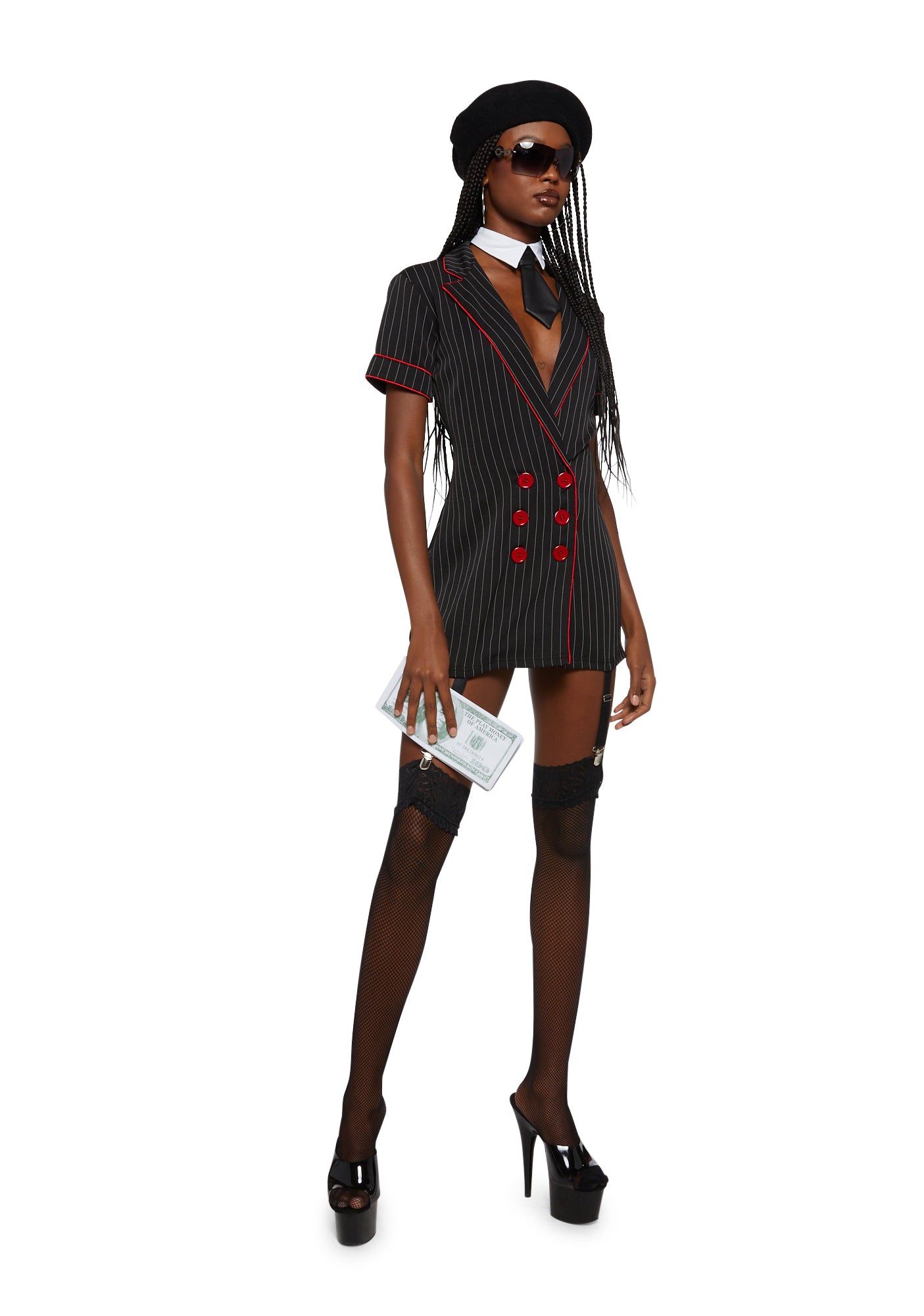 Halloween Sexy Gangster Mob Wife Costume - Black – Dolls Kill