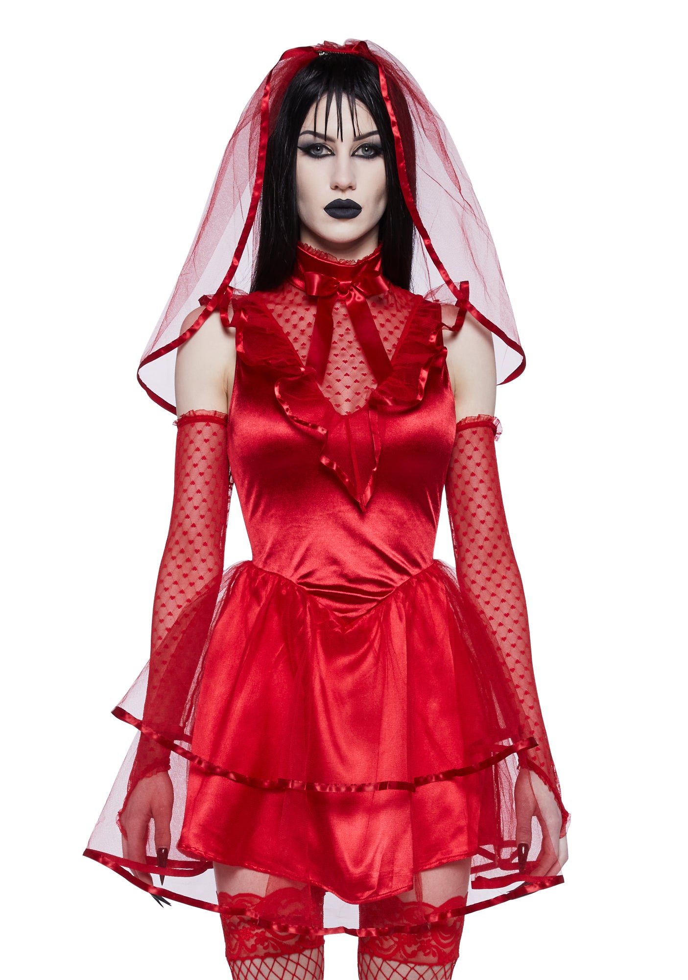 Lydia Beetlejuice Costume Set - Red – Dolls Kill