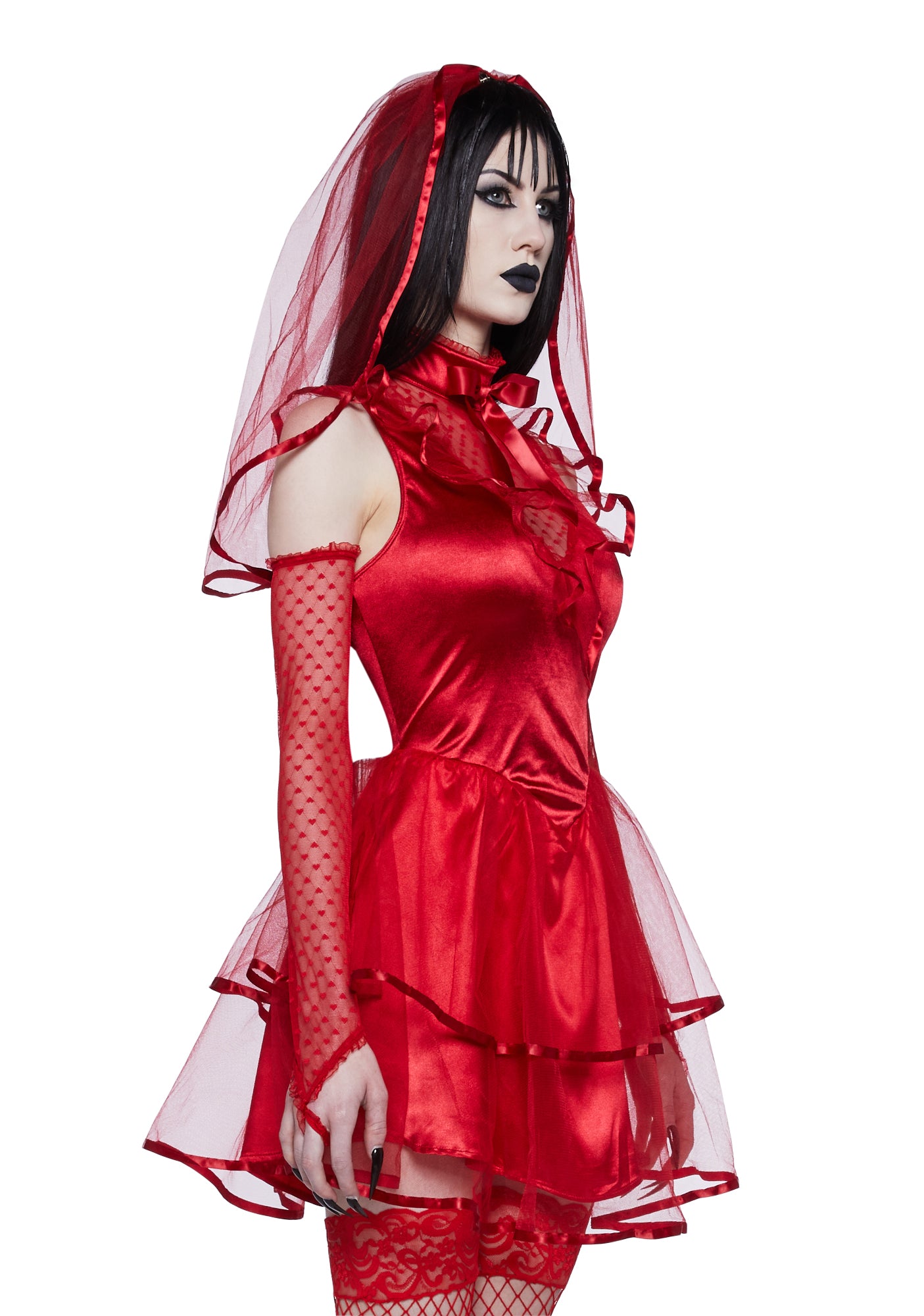 Women's Beetle Bride Costume Dress | Adult Movie Costumes | Adult | Womens | Red | S/M | Music Legs