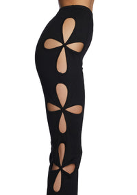 Star Child Cut-Out Pants - Black