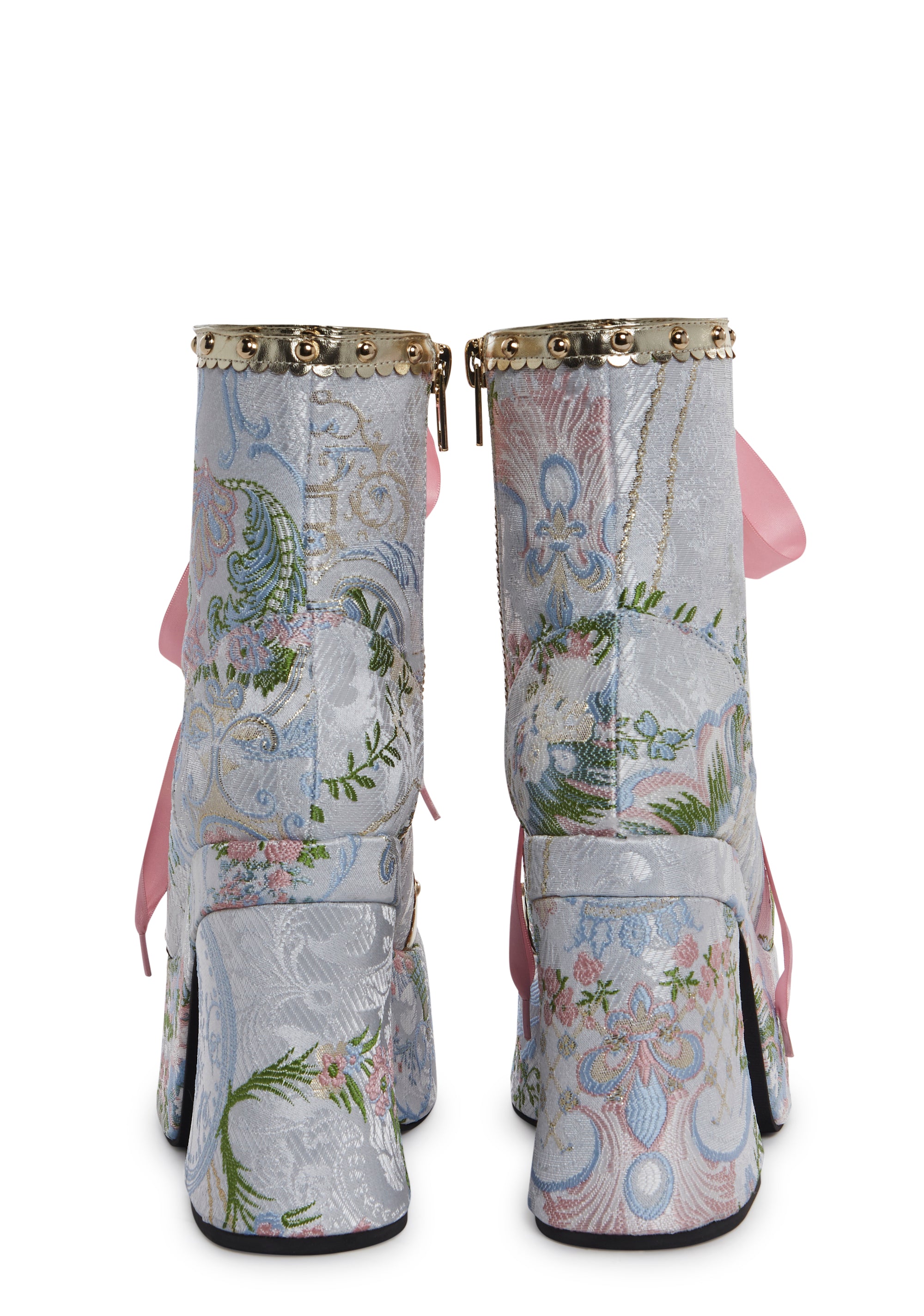 Sugar Thrillz Floral Brocade Platform Boots – Dolls Kill
