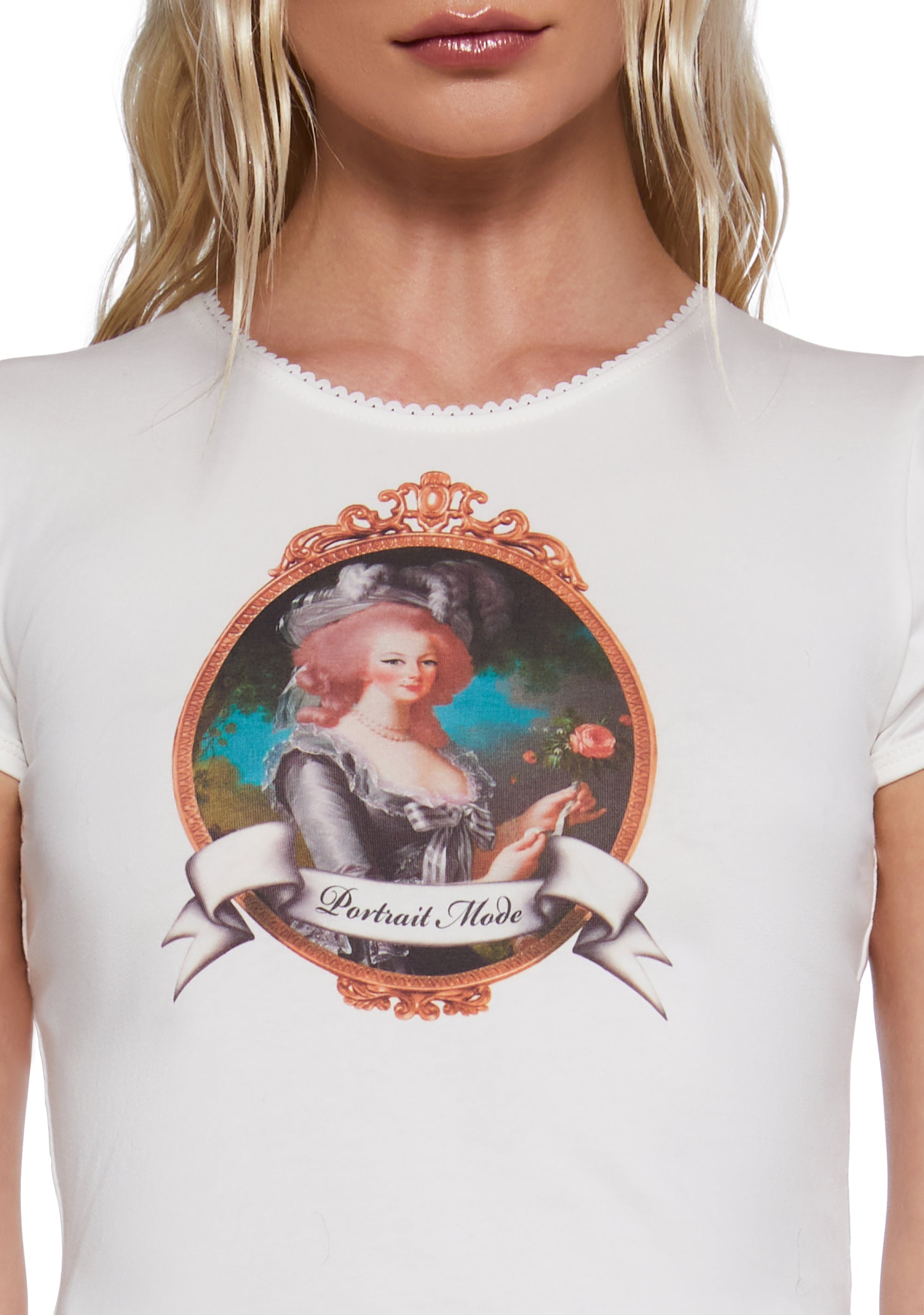 Sugar Thrillz Queen Graphic Puff Sleeve Tee Ivory Dolls Kill