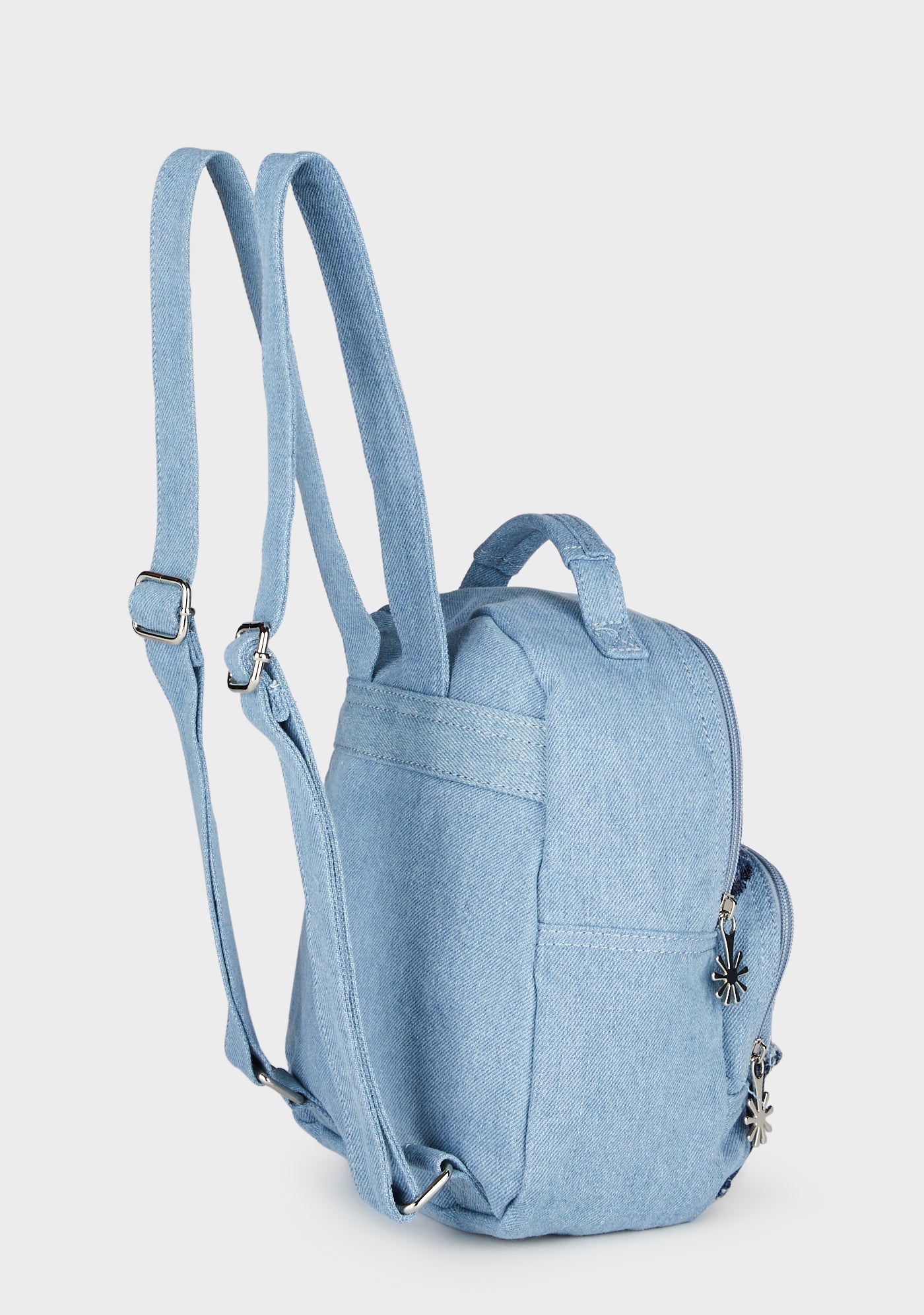 Denim mini backpack store
