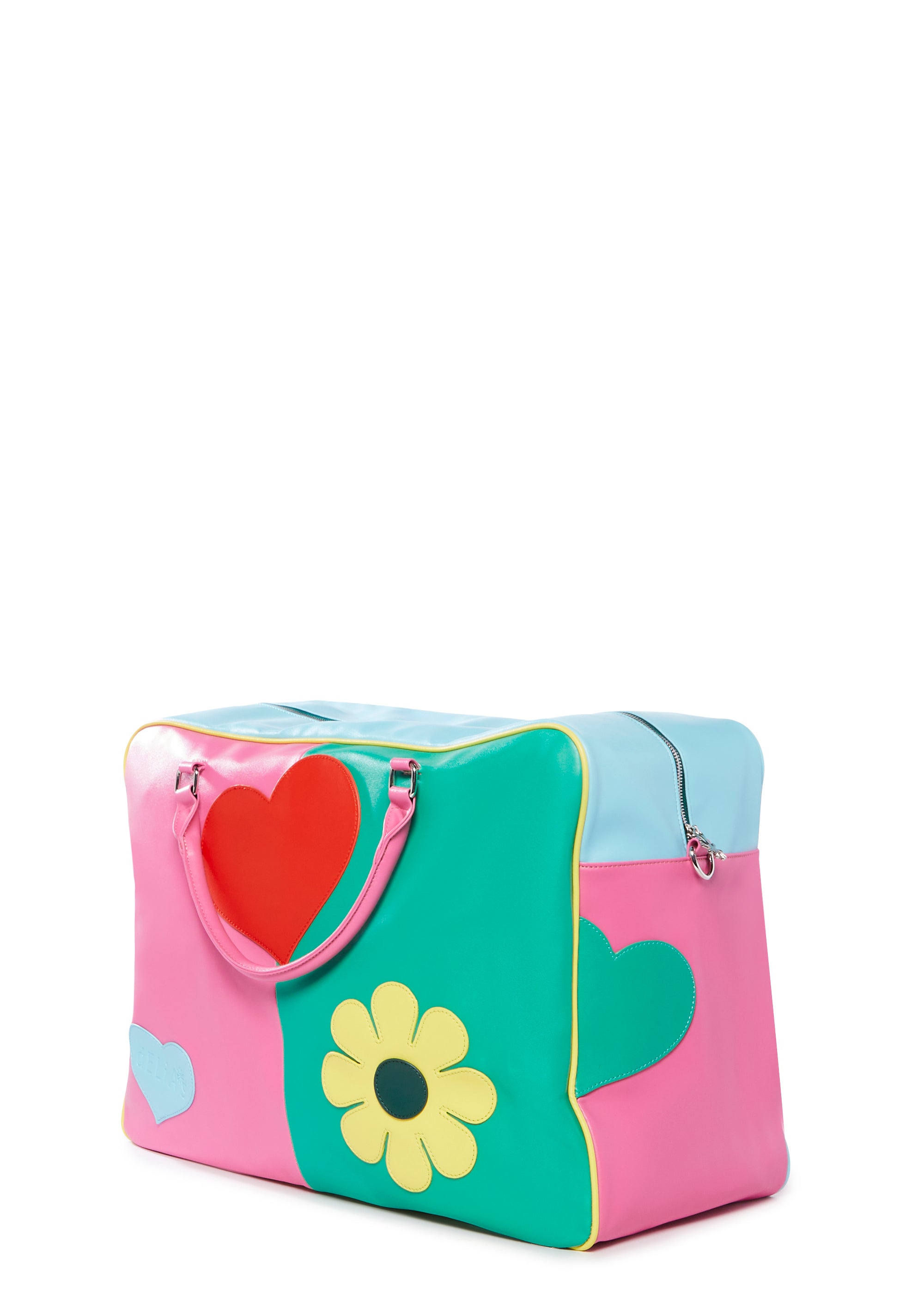 Delias Groovy Colorblock Heart Peace Weekender Bag – Dolls Kill