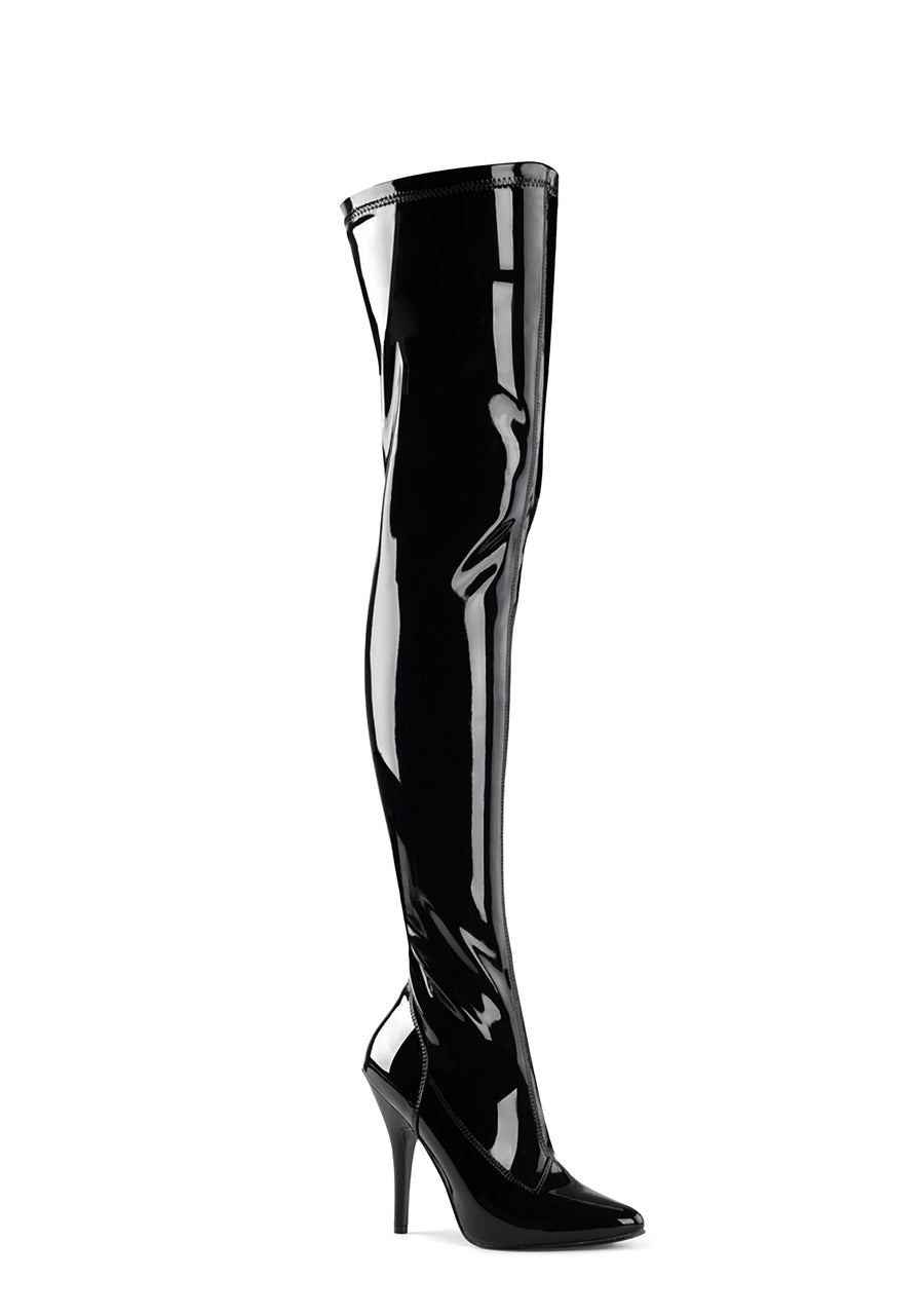 Seduce-3000 Patent Thigh High Boots - alternate