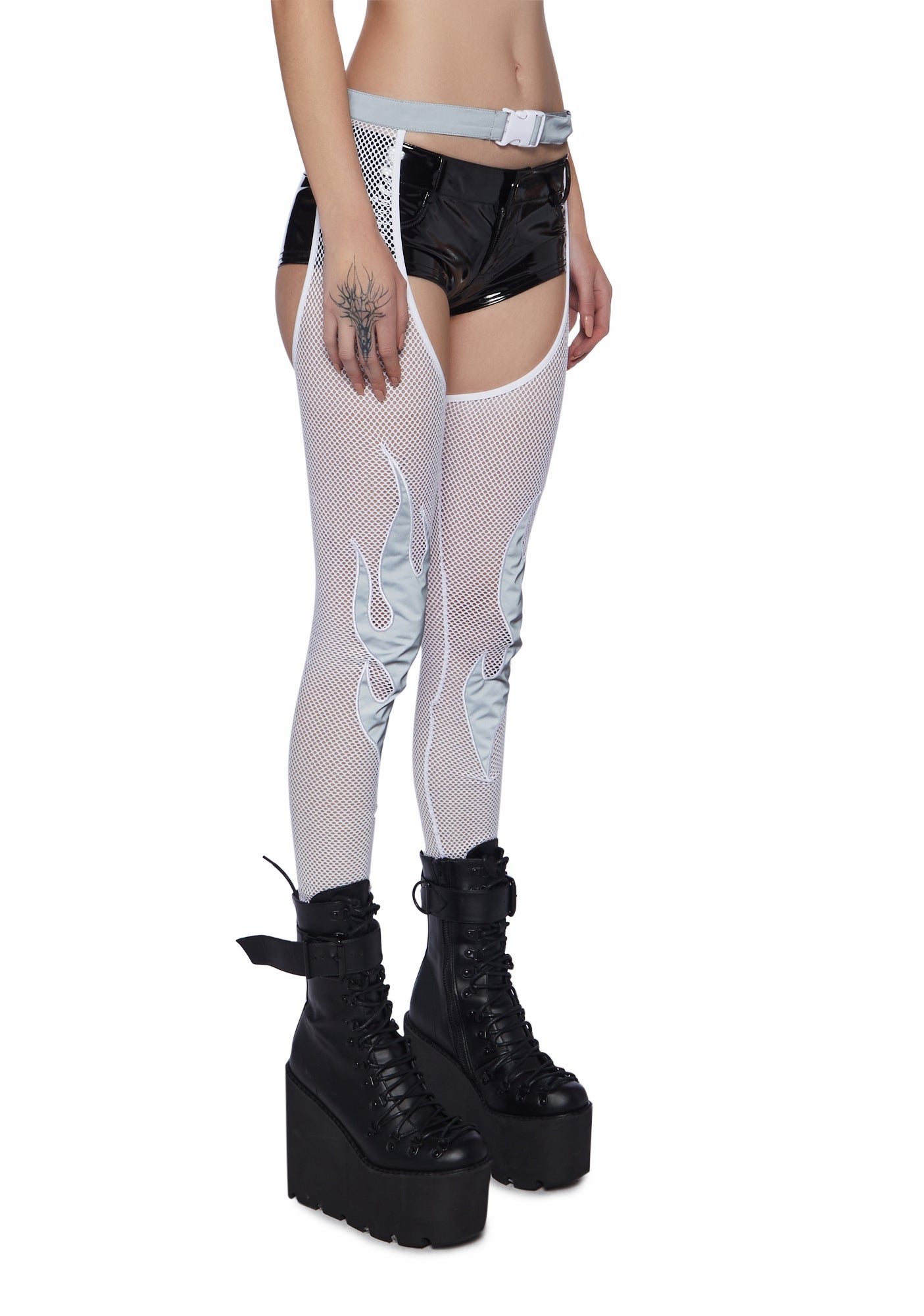 Reflective fishnet tights deals