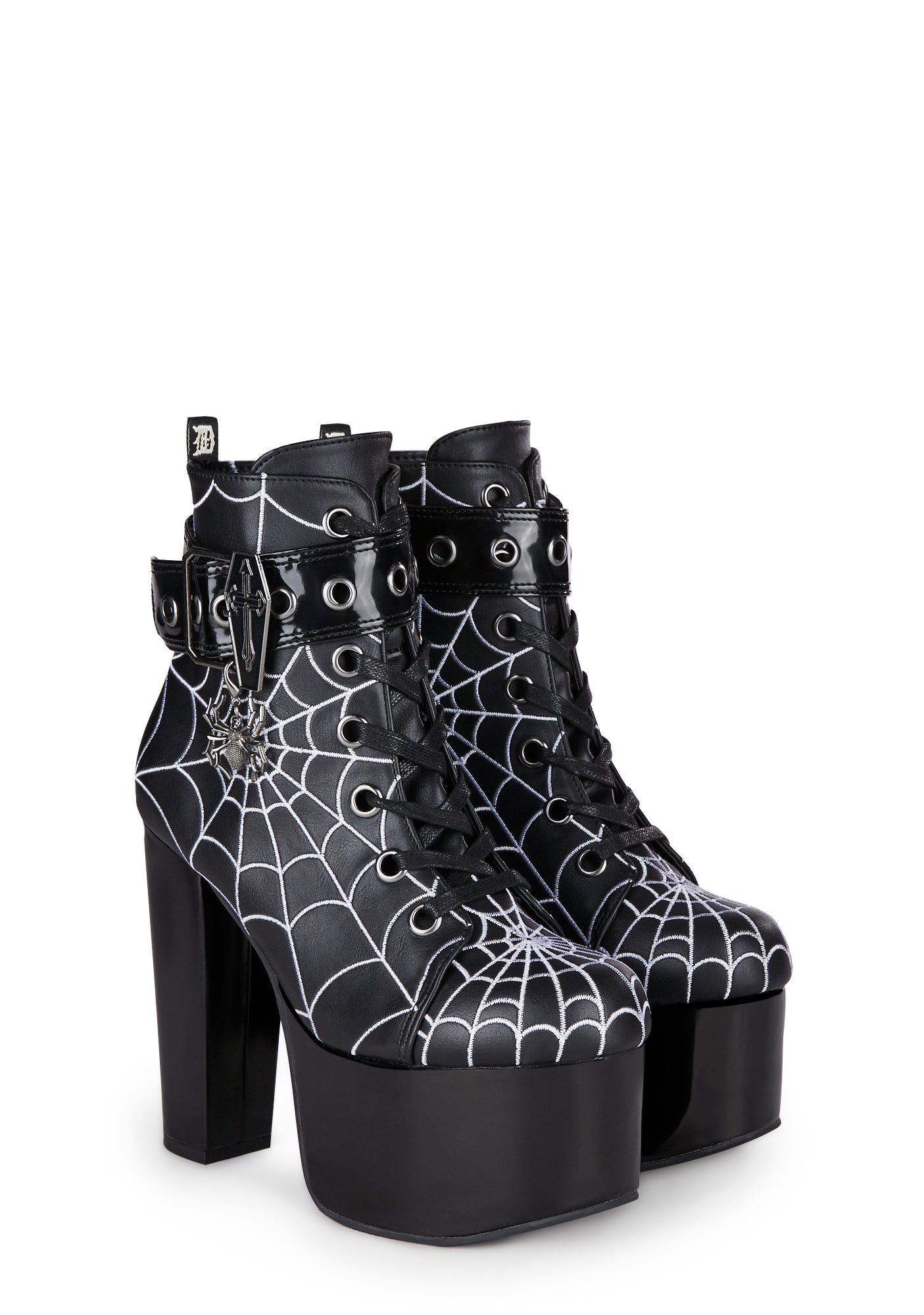 Demonia Torment-51 Spider Web Platform Boots – Dolls Kill